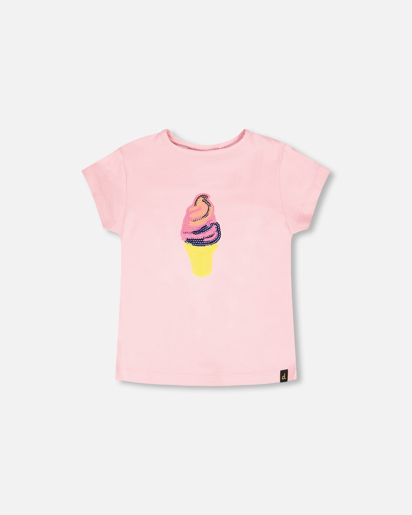 Organic Cotton Jersey Ice Cream T-Shirt Pink