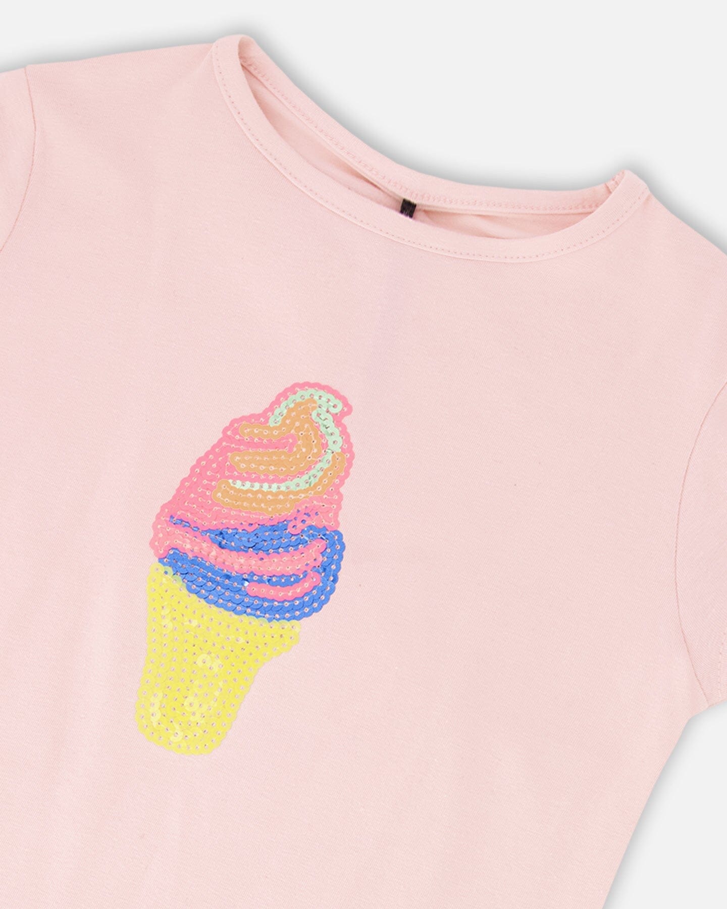 Organic Cotton Jersey Ice Cream T-Shirt Pink