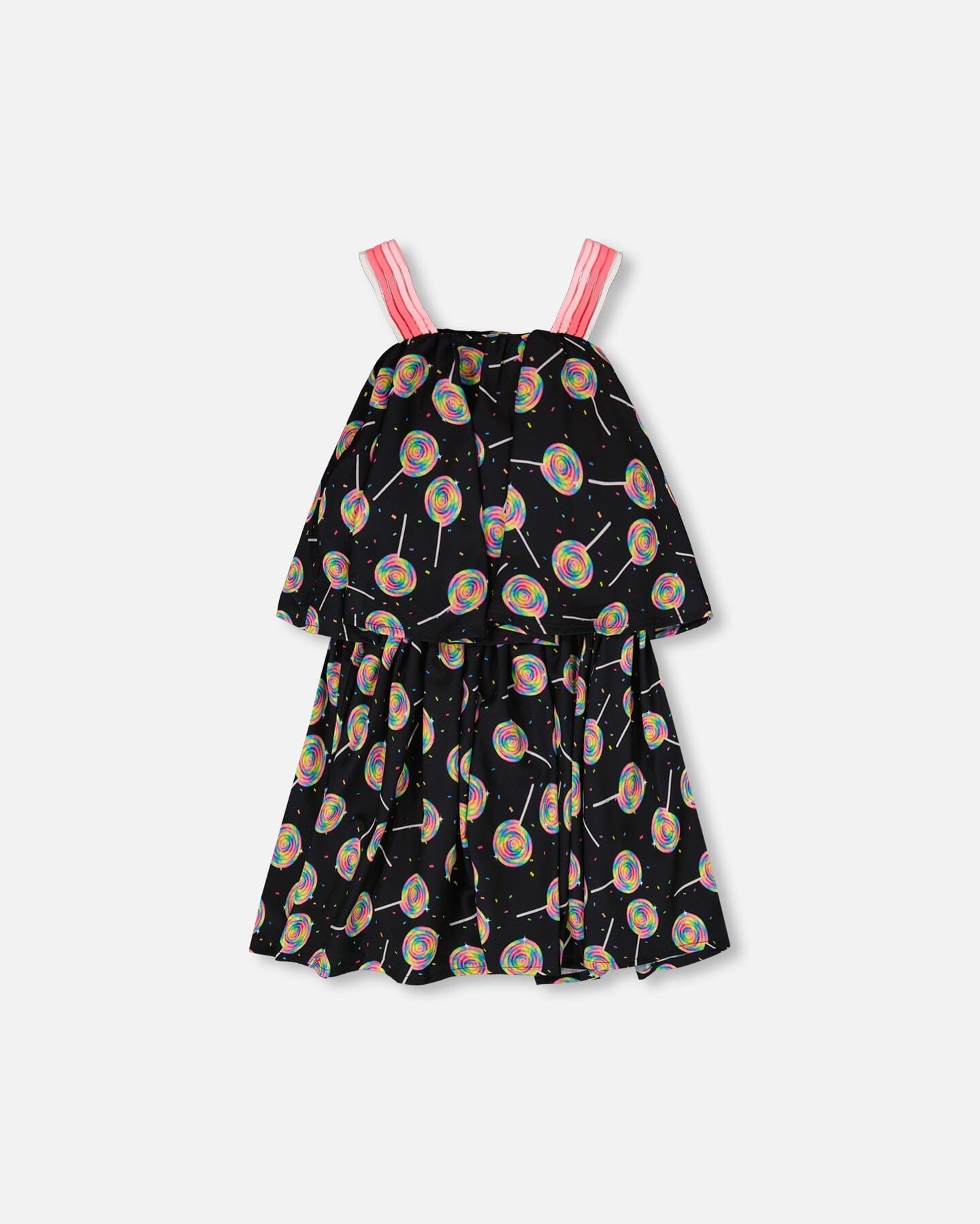 Woven Dress Black Lollipop Print