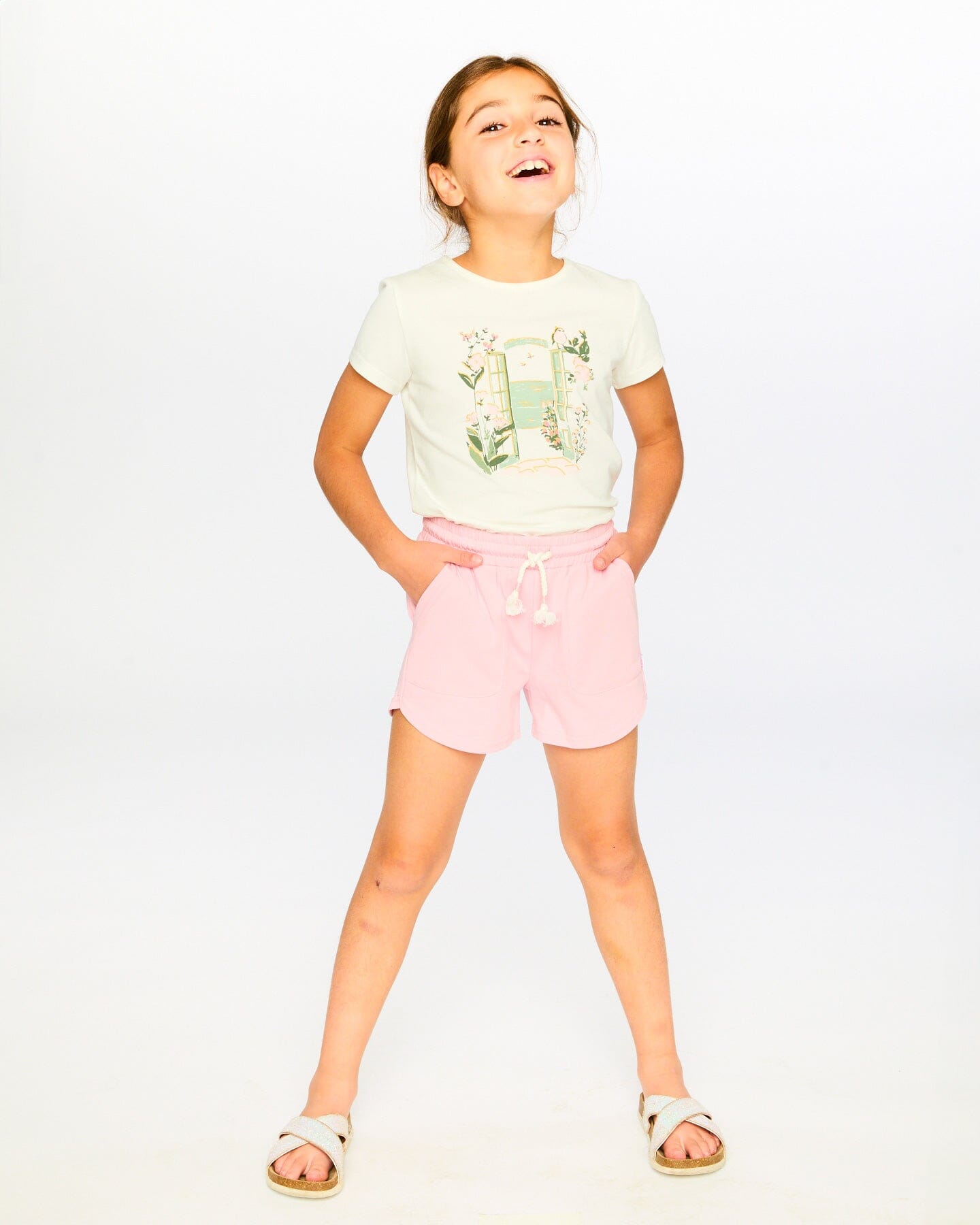Organic Cotton Jersey Shorts Dusty Pink