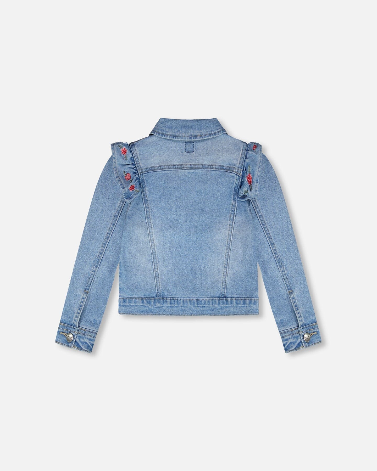Light Blue Denim Jacket With Embroidery