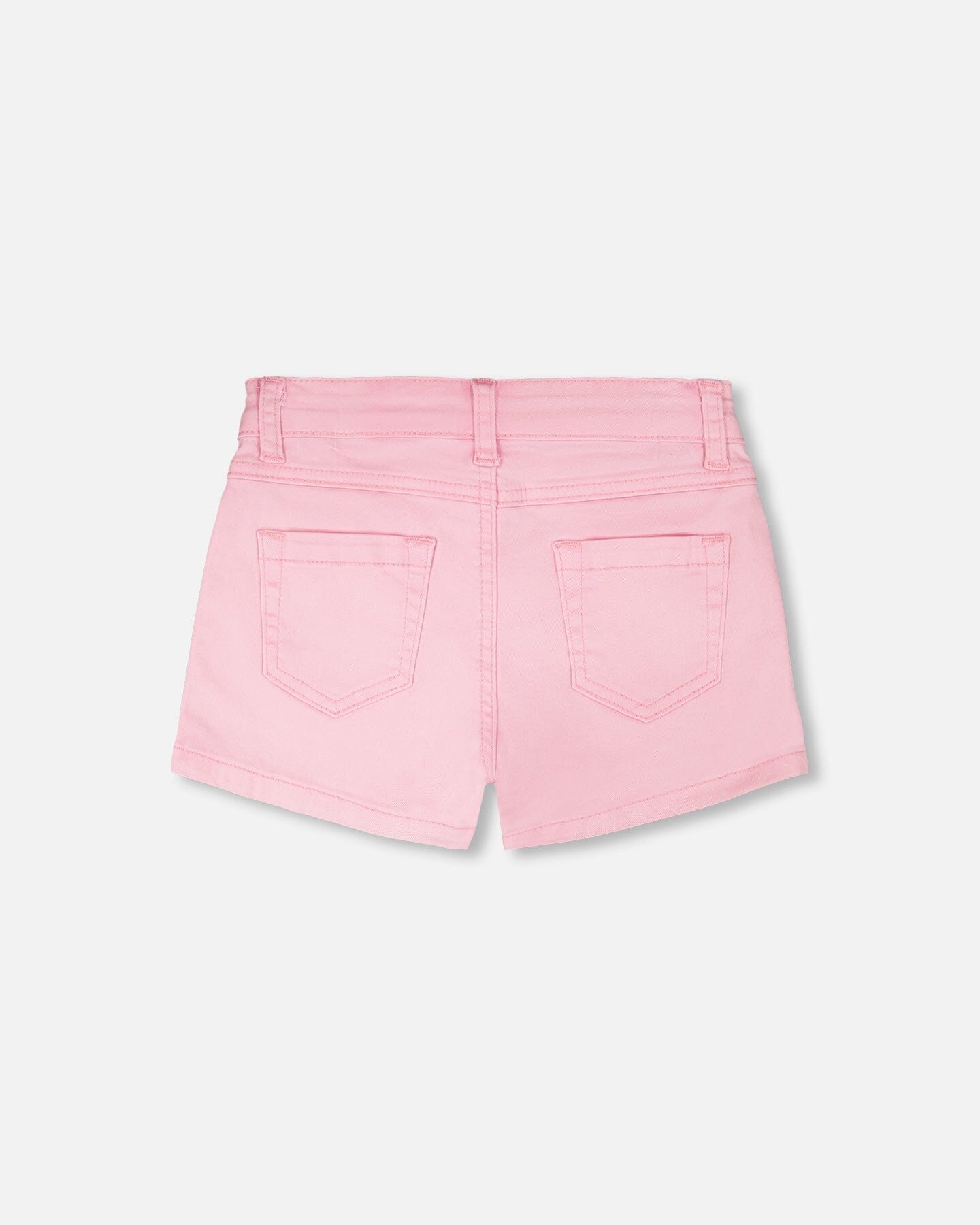 Pink Denim Shorts With Embroidery