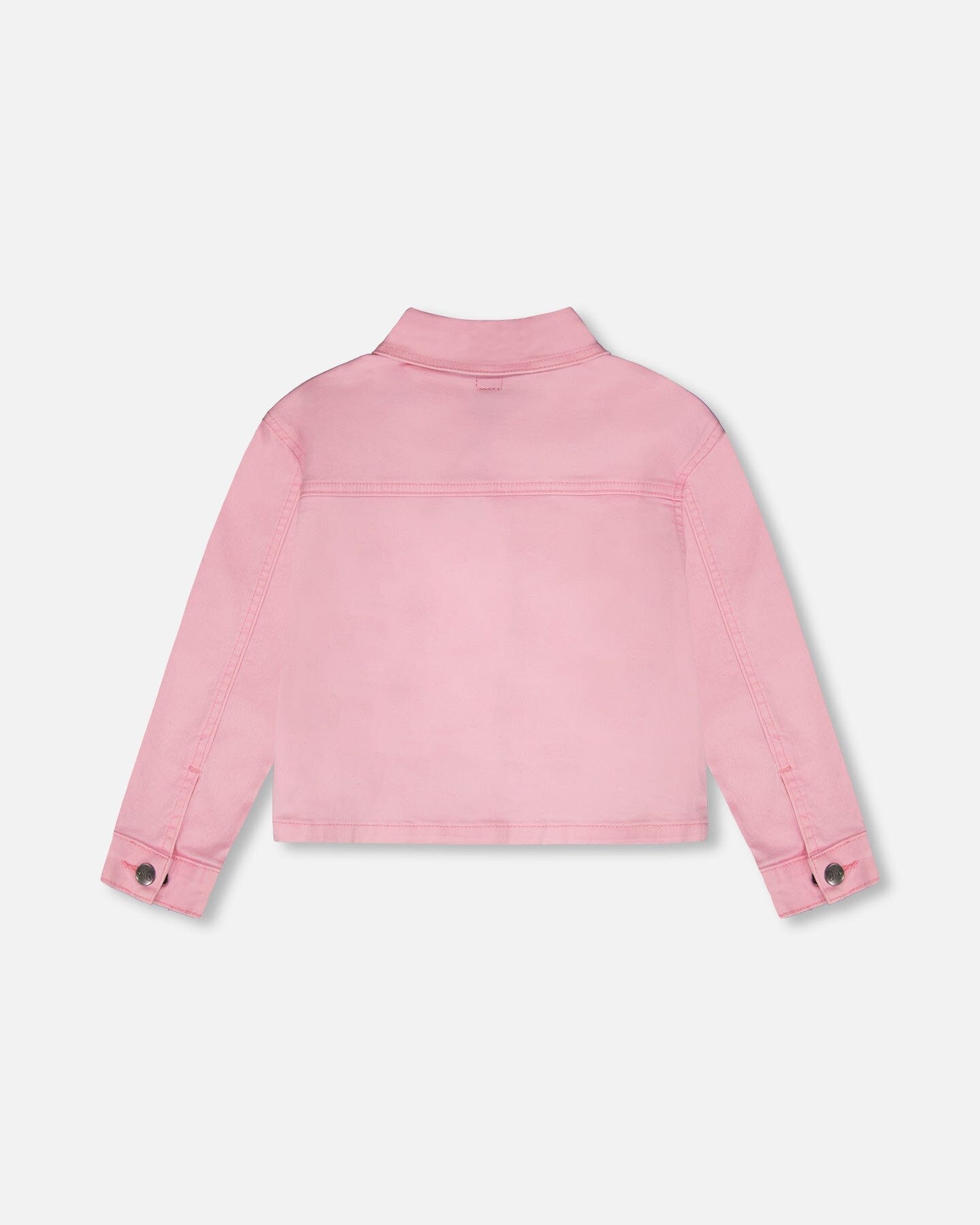 Pink Denim Jacket With Embroidered Patches