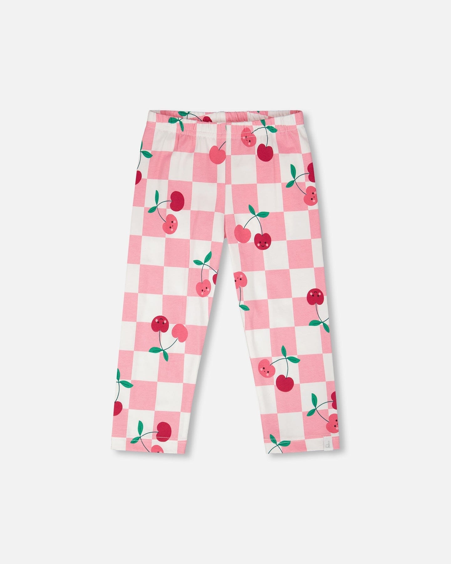 Organic Cotton Jersey Capri Pink Printed Cherries
