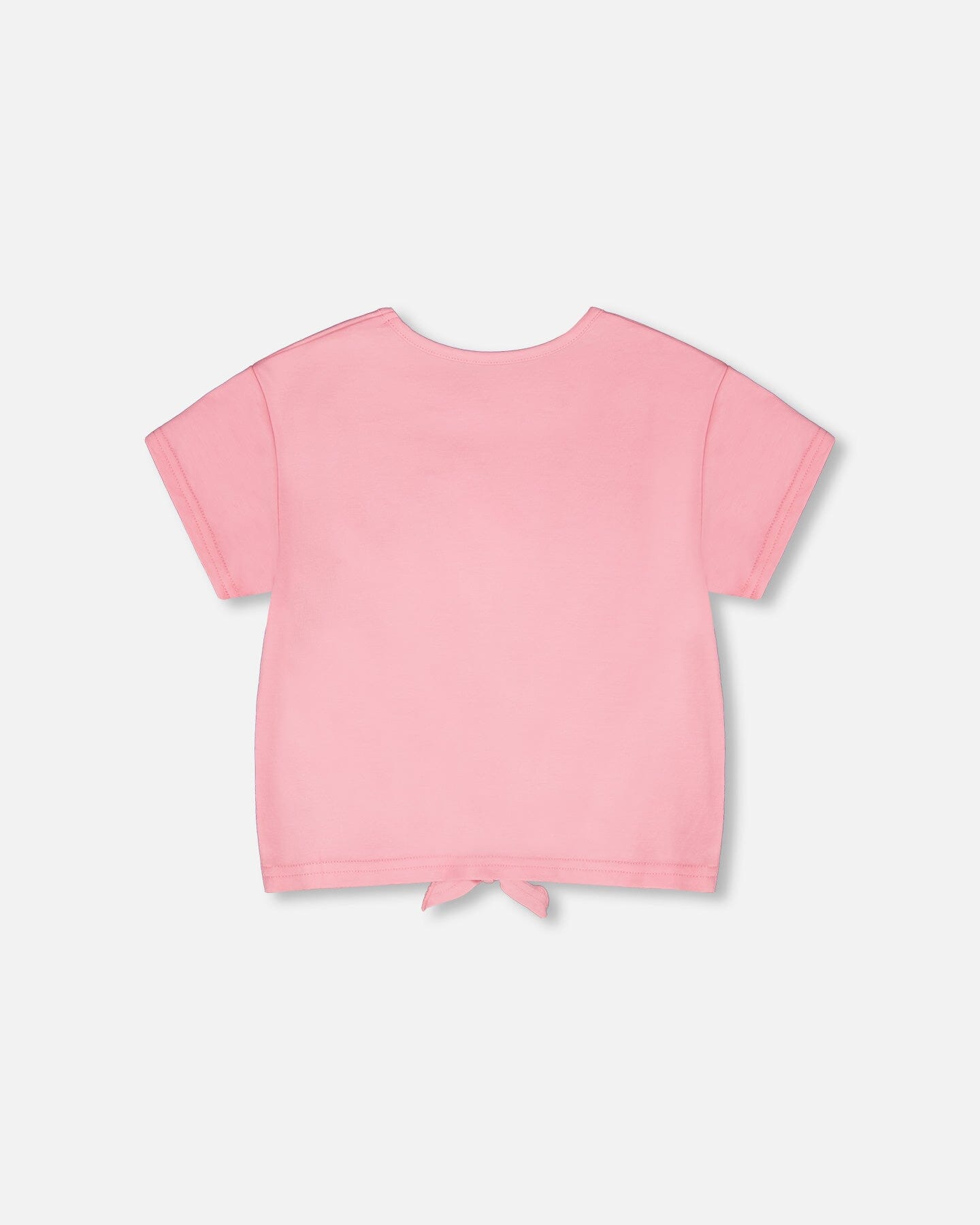 Organic Cotton Jersey T-Shirt With Tie At Waist Pink