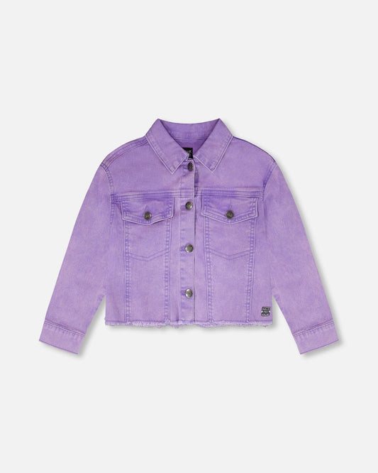 Mauve Denim Jacket With Embroidery