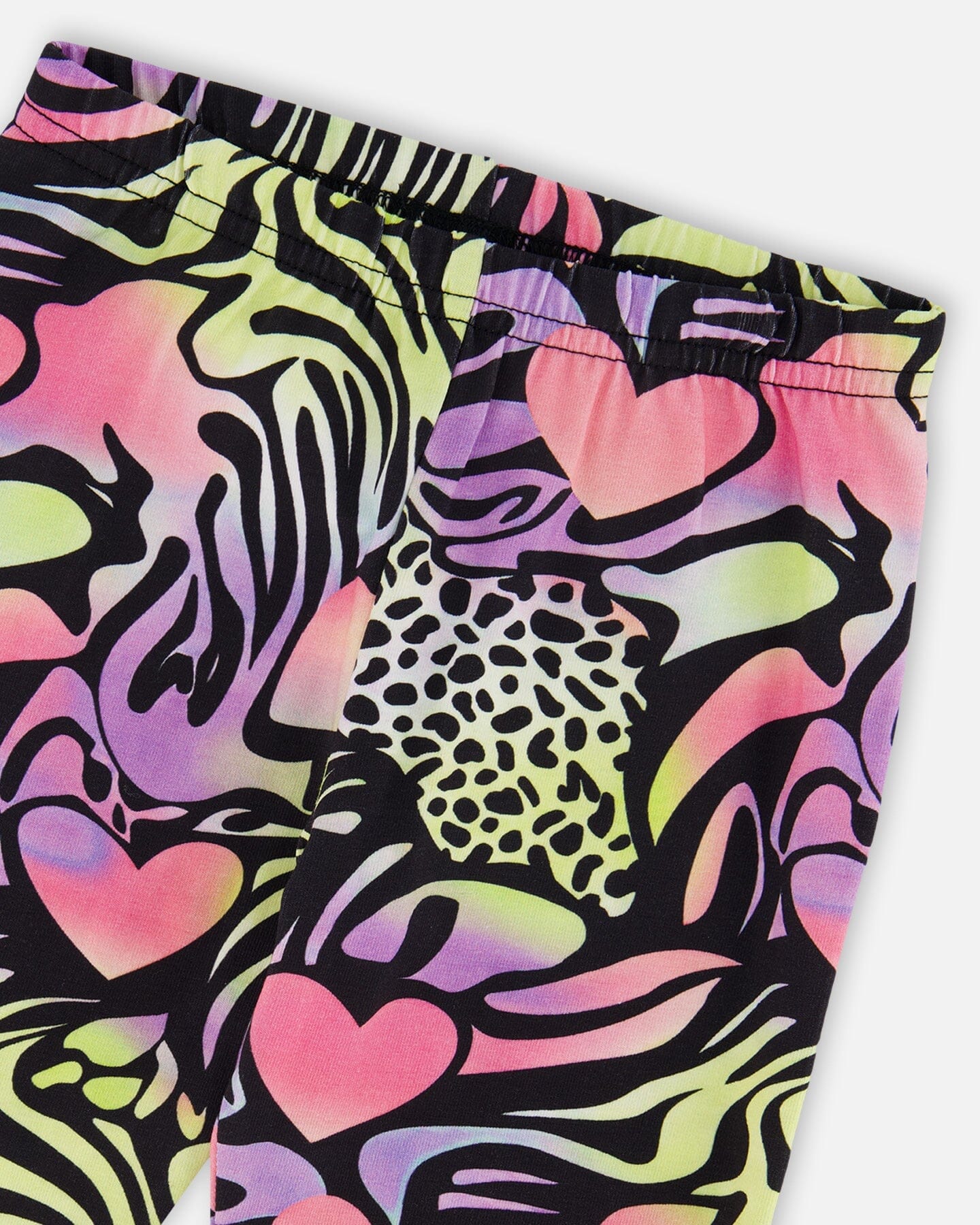 Organic Cotton Jersey Capri Black Printed Multicolor