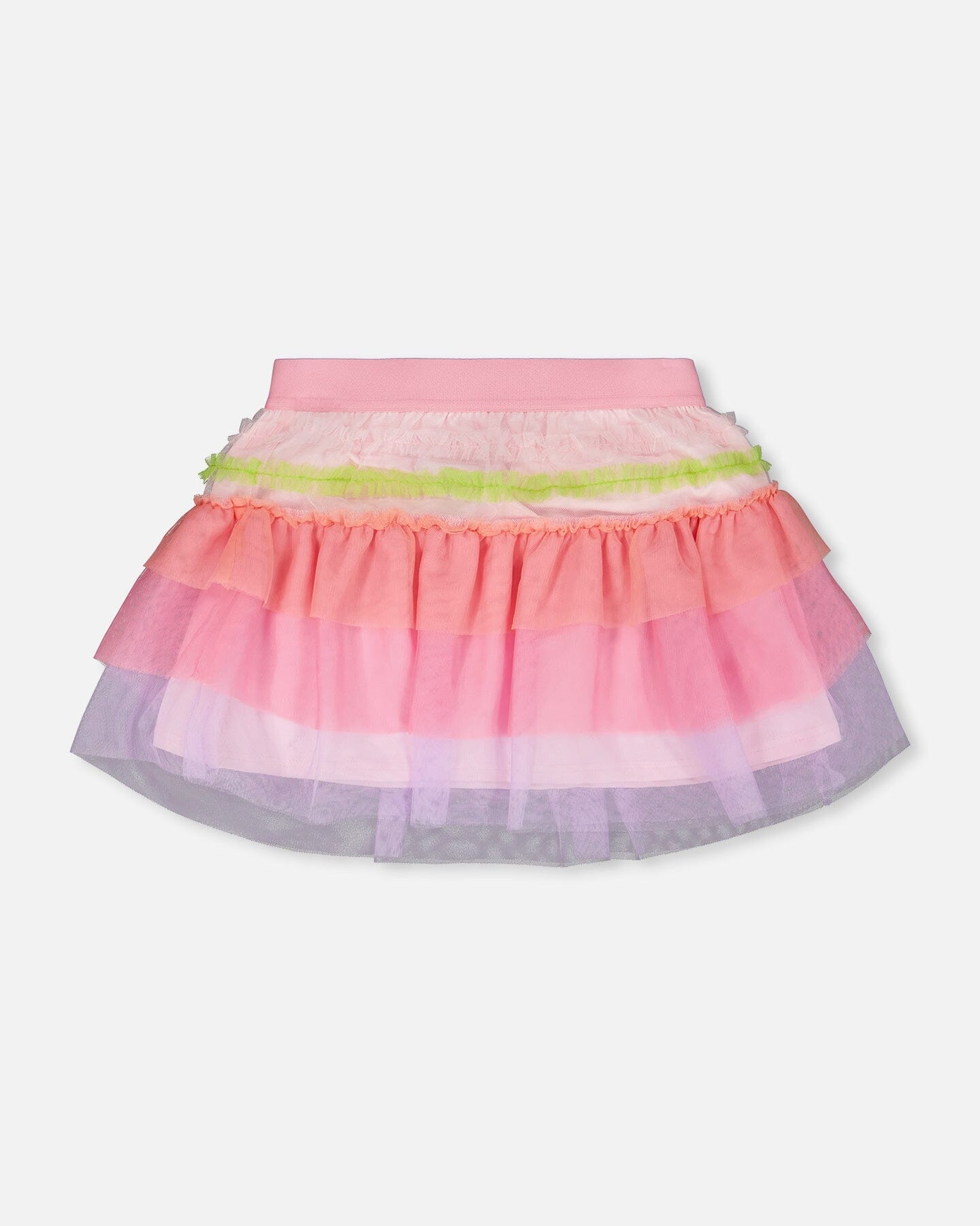 Mesh Skirt With Multicolor Frills