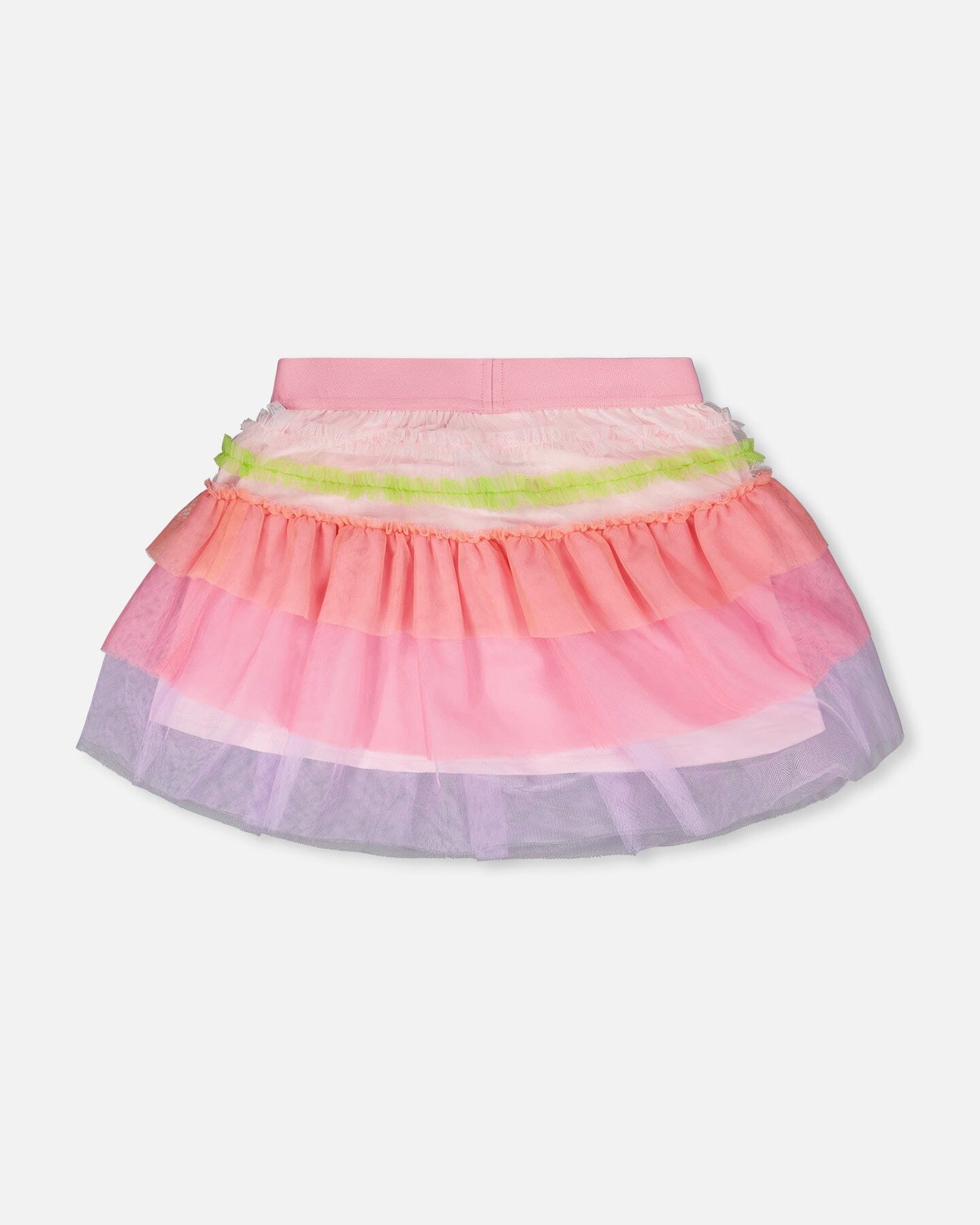 Mesh Skirt With Multicolor Frills
