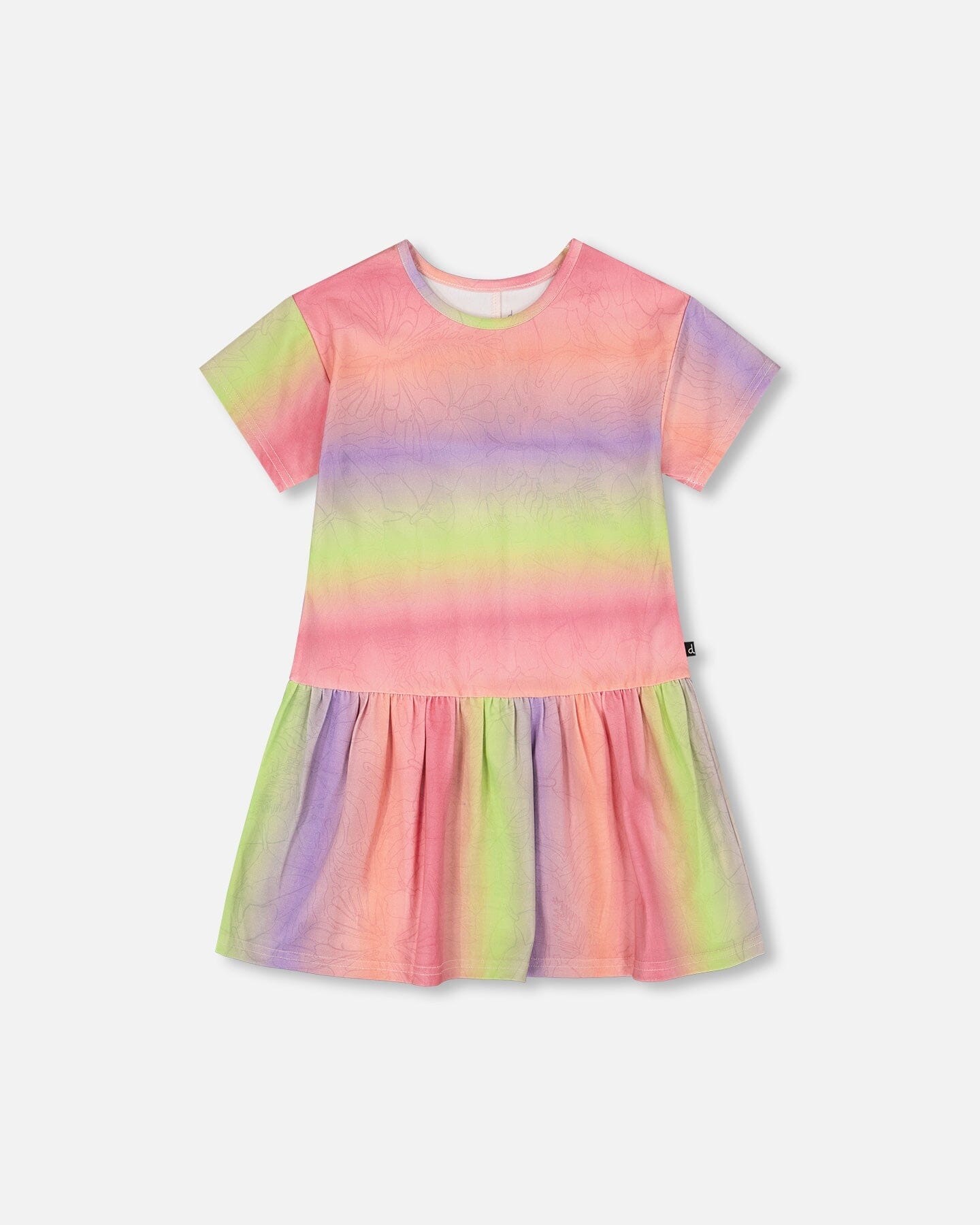 Printed Jersey Dress With Heart Back Cut Out Multicolor
