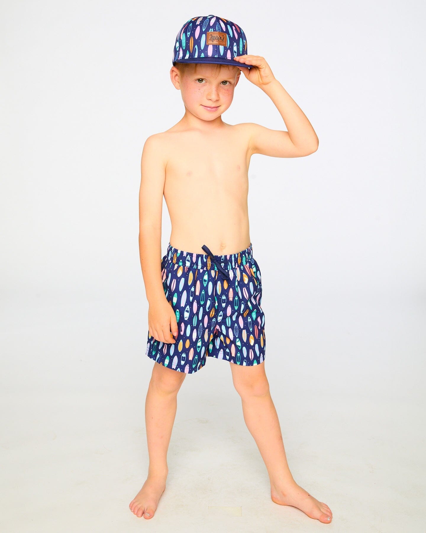 Boardshorts Blue Surfboard Print