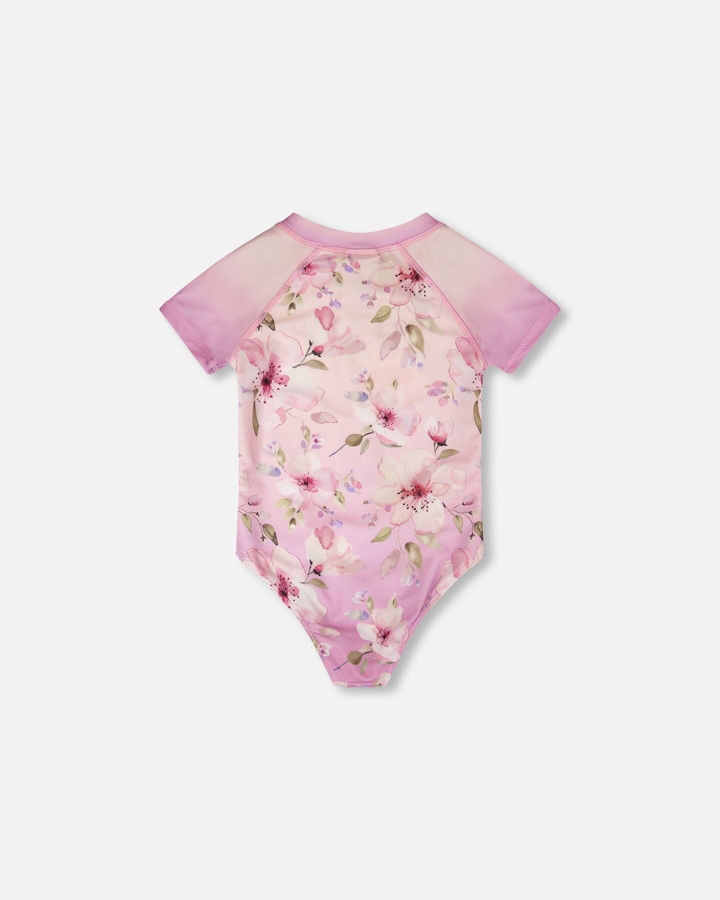 One-Piece Swimsuit Purple Flower Print