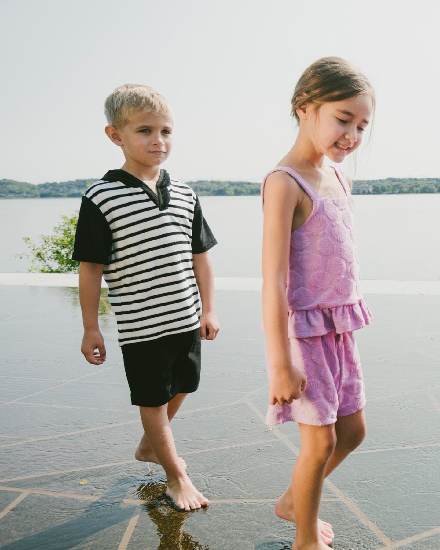 Terry Tank Top With Shorts Set Lilac