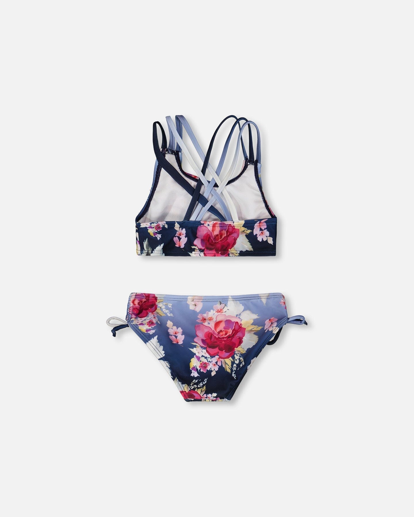 Two-Piece Swimsuit Blue Rose Print