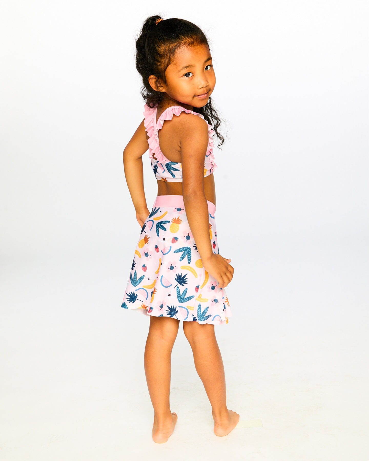 Beach Skirt Cover-Up Pink Printed Fruits