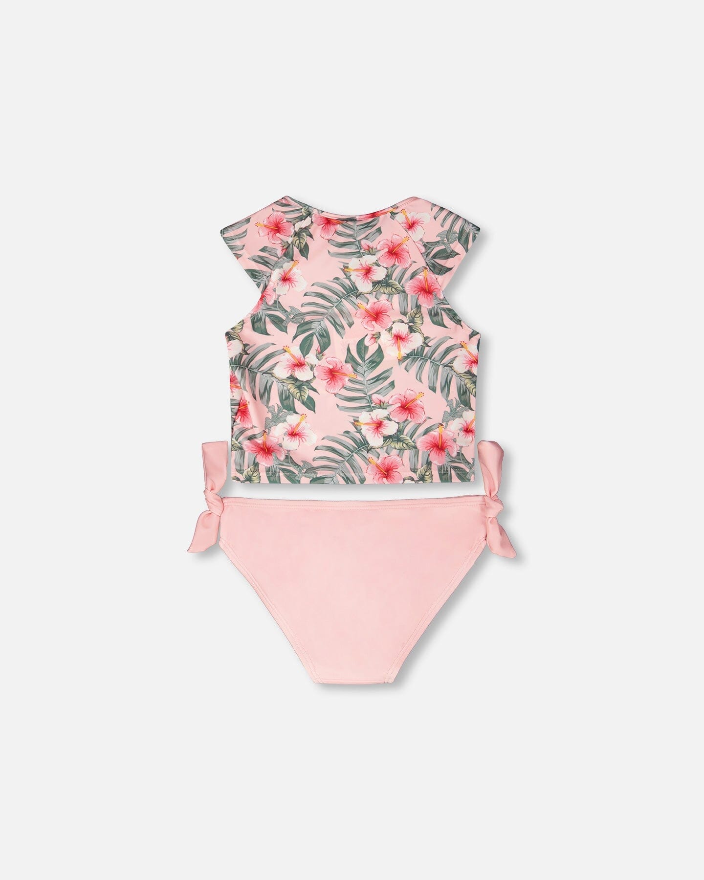 Two-Piece Swimsuit Pink Hibiscus Print