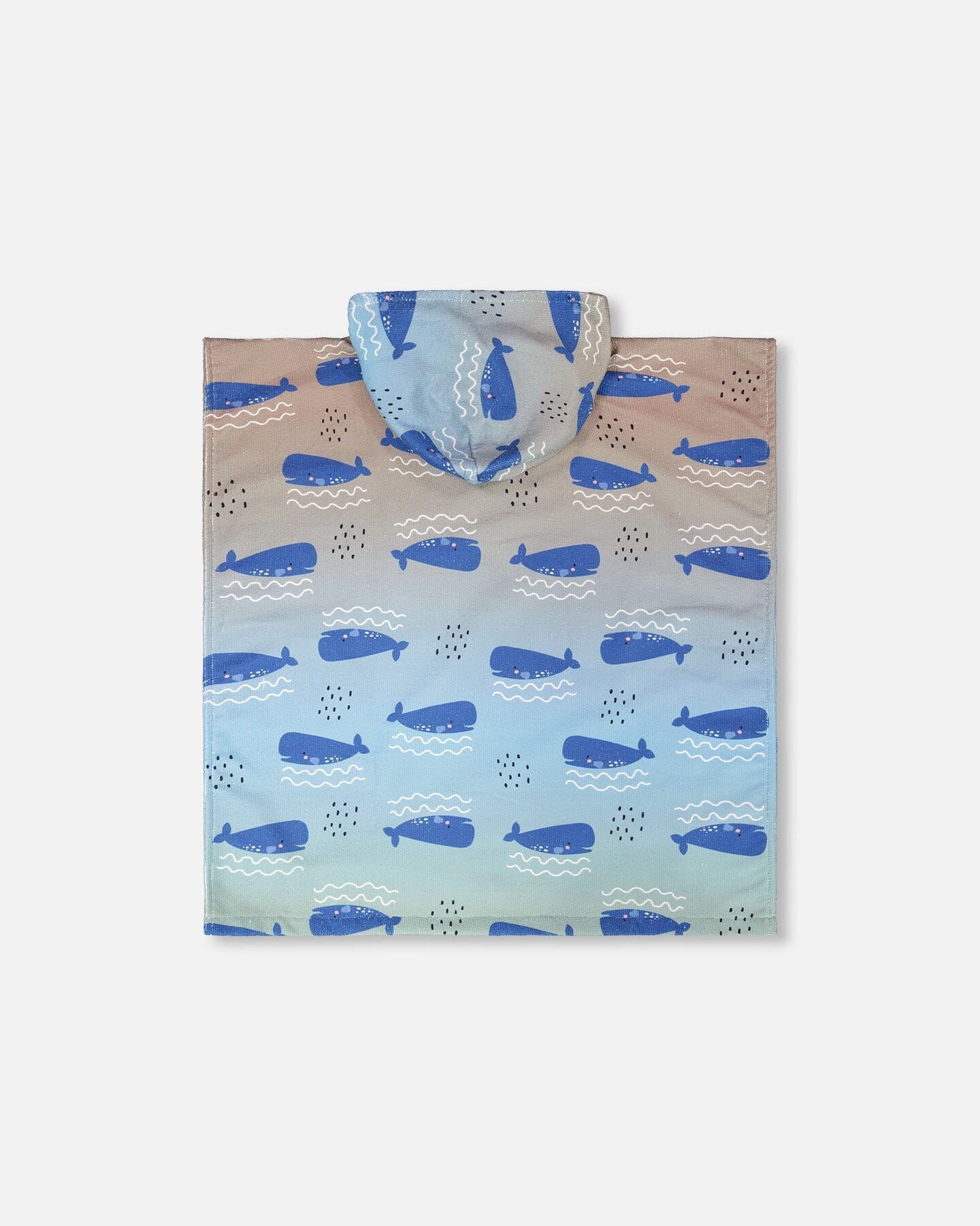 Hooded Beach Towel Blue Whale Print
