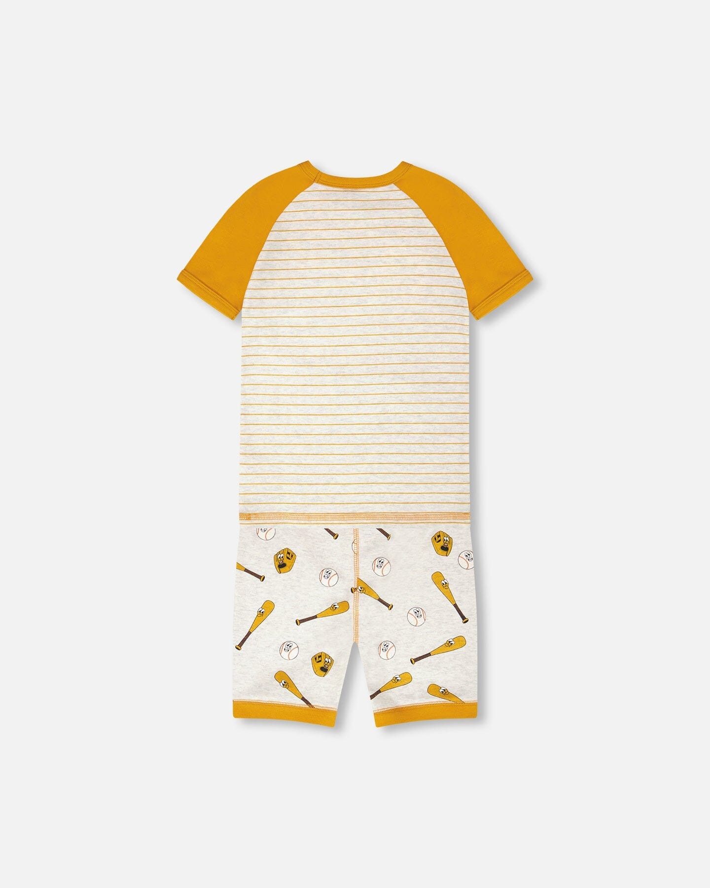 Organic Cotton Two-Piece Pyjama Set Grey Mix Baseball Print