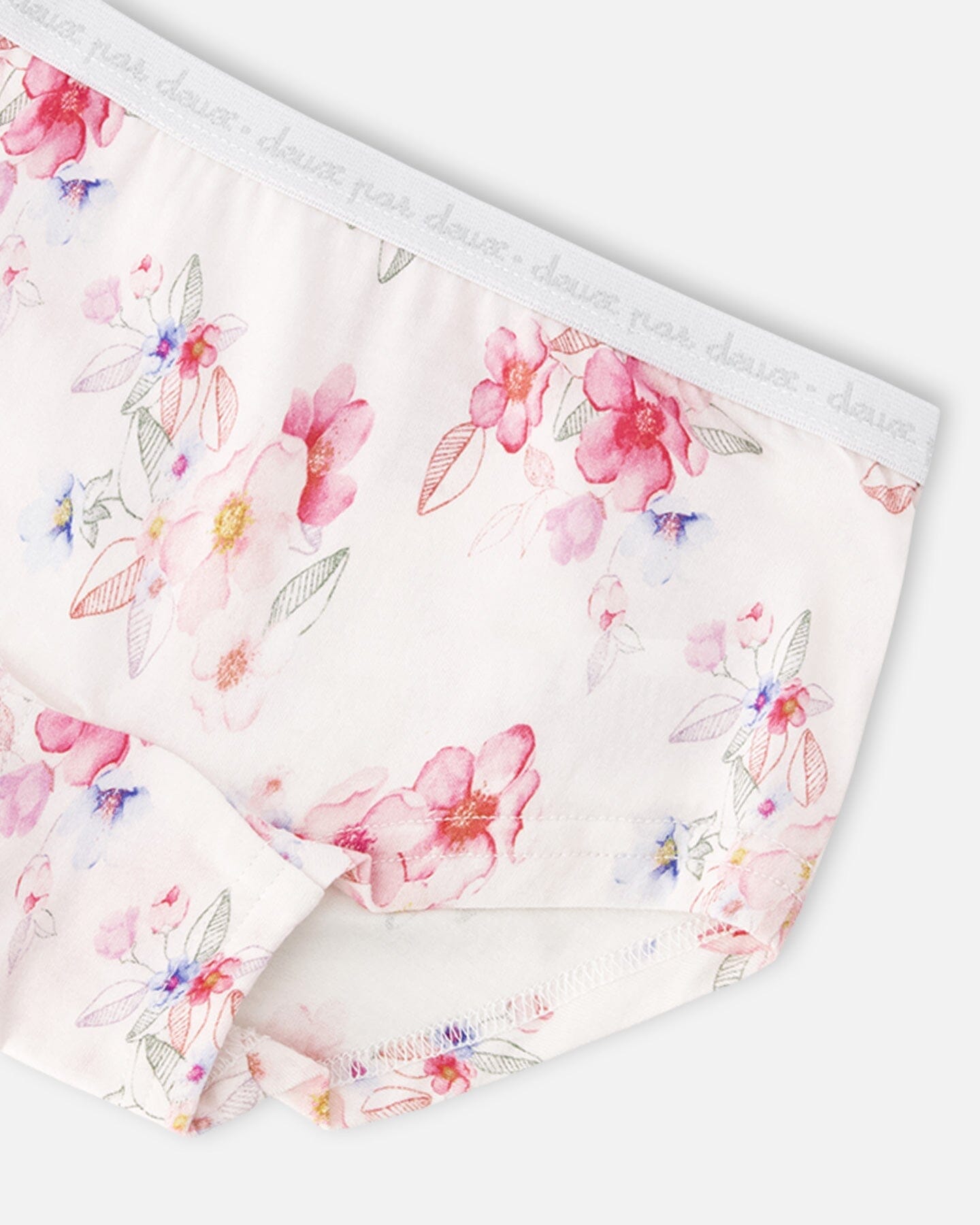 Organic Cotton Boyshort Panty Pink Printed Flowers