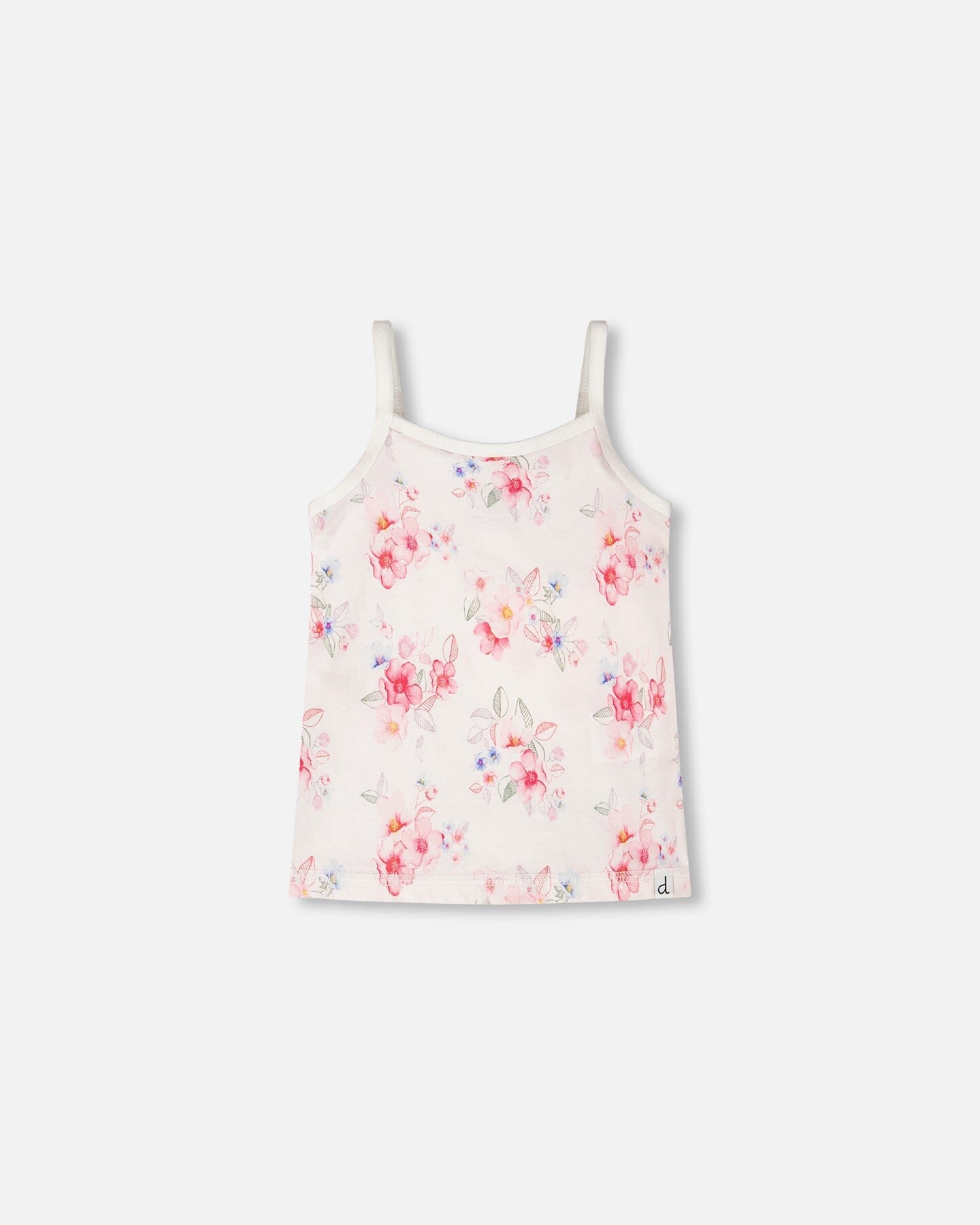 Organic Cotton Tank Underwear Pink Printed Flowers