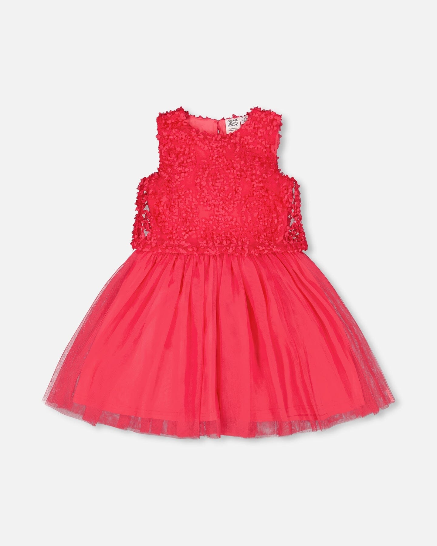 Sleeveless Textured Rosette Dress Pink