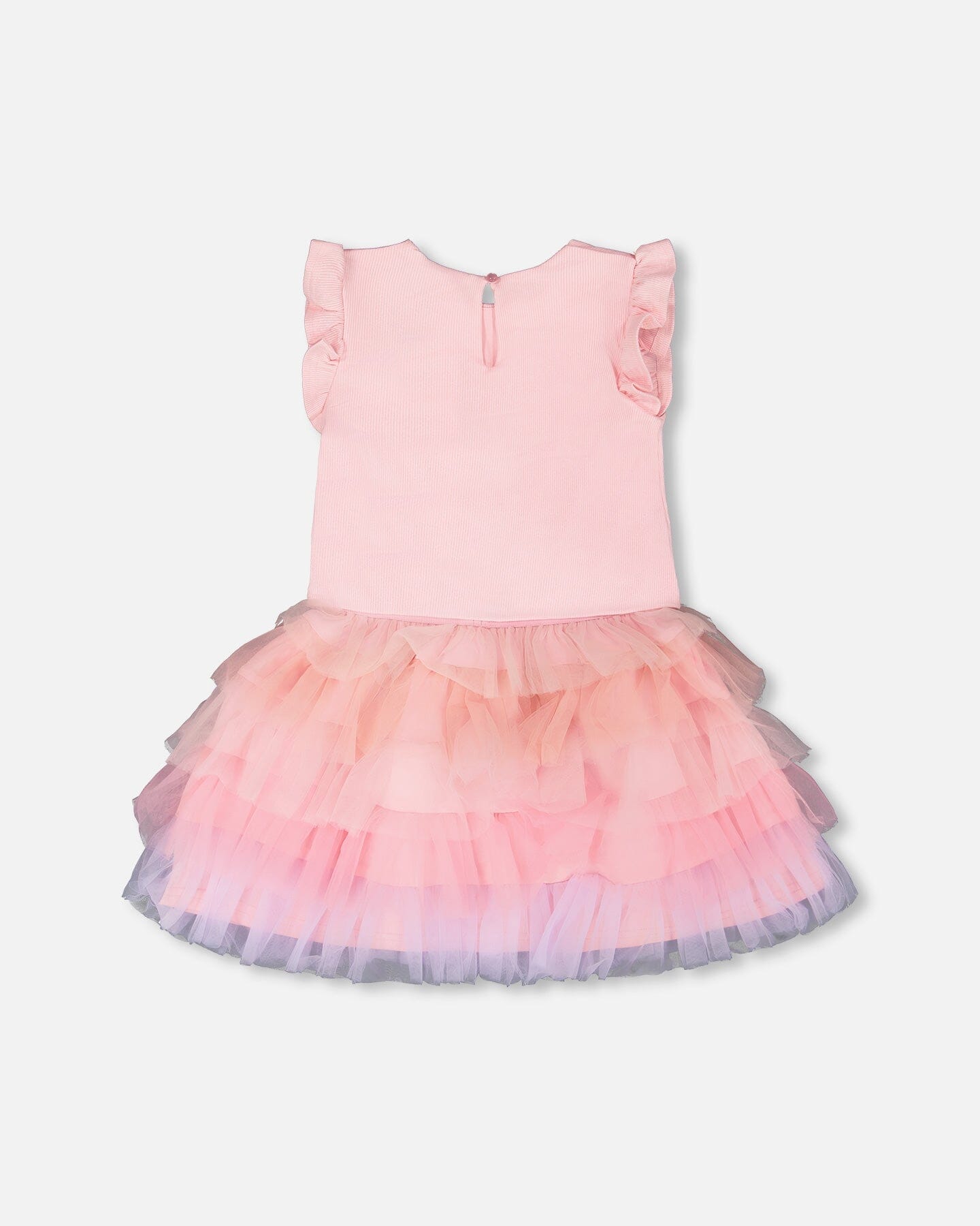 Bi-Material Dress Pale Pink