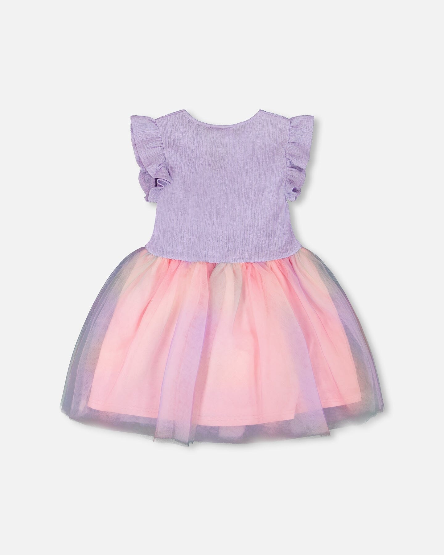 Bi-Material Mesh Dress Lilac