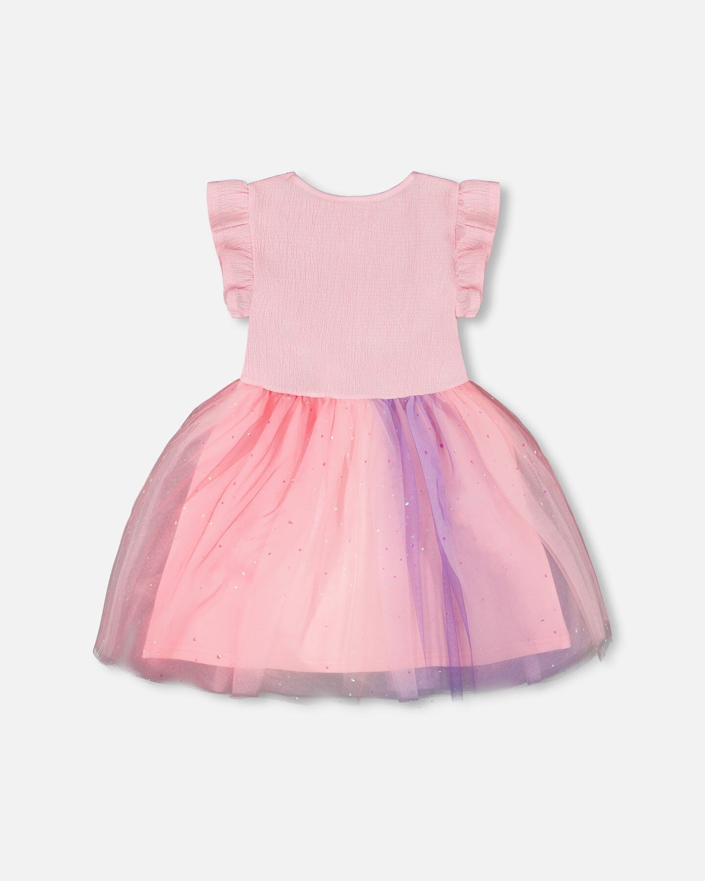 Bi-Material Mesh Dress Pale Pink