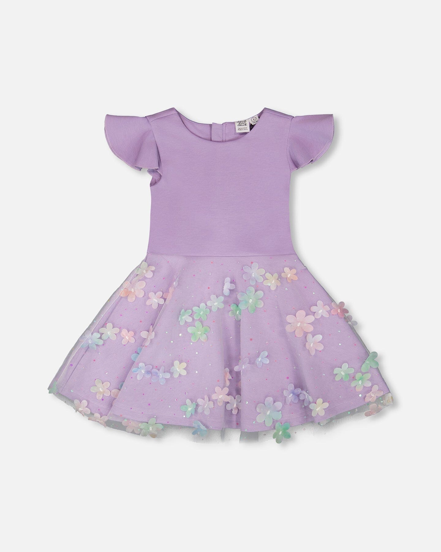 Bi-Material Dress Mauve
