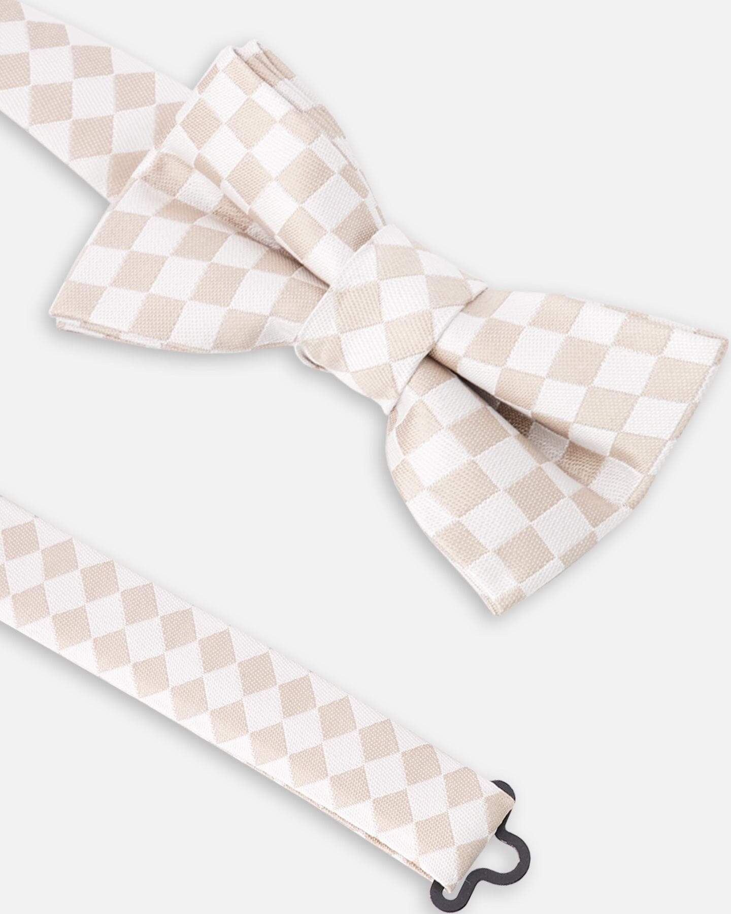 Bow Tie White And Sand Check
