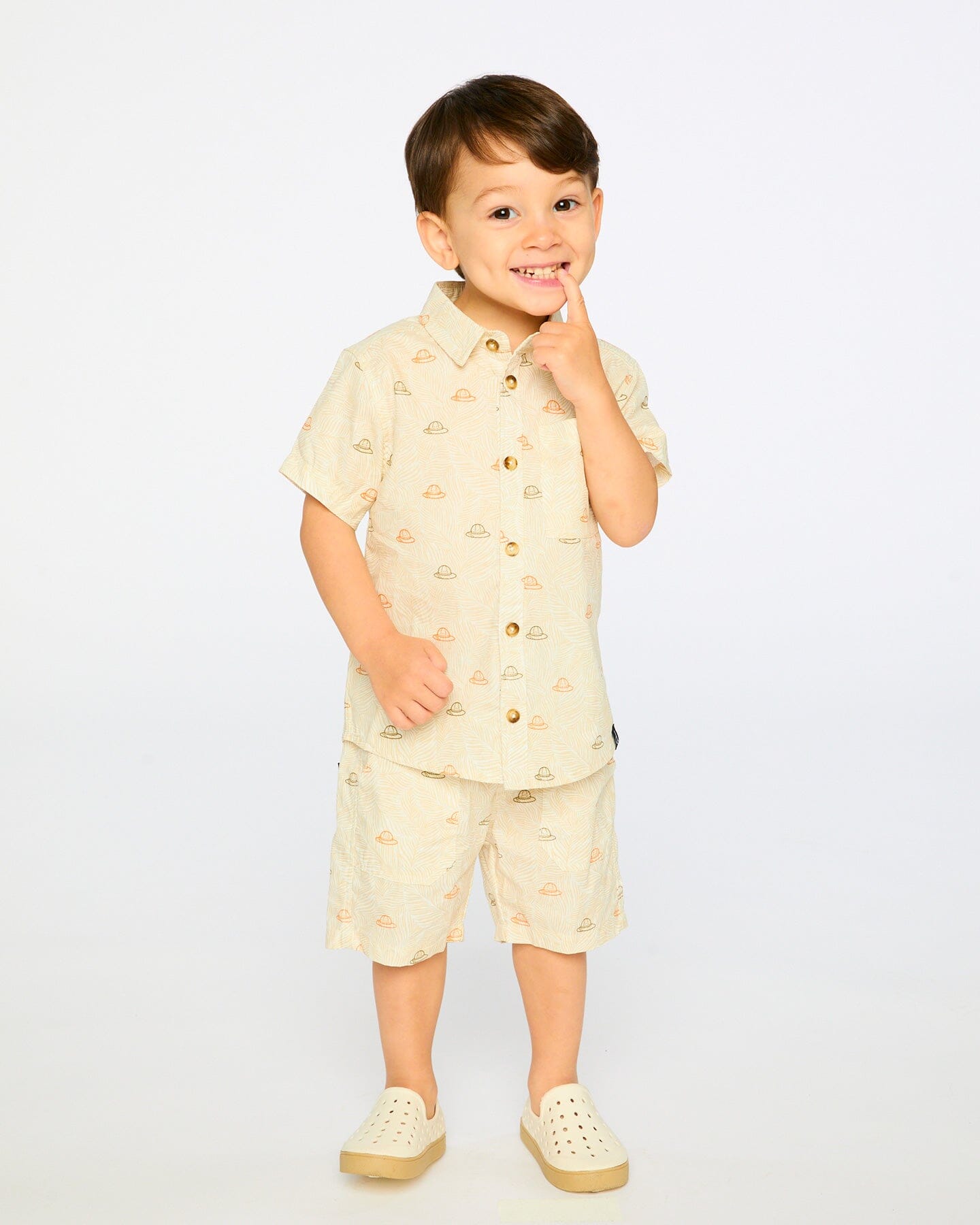 Poplin Shirt Beige Safari Print