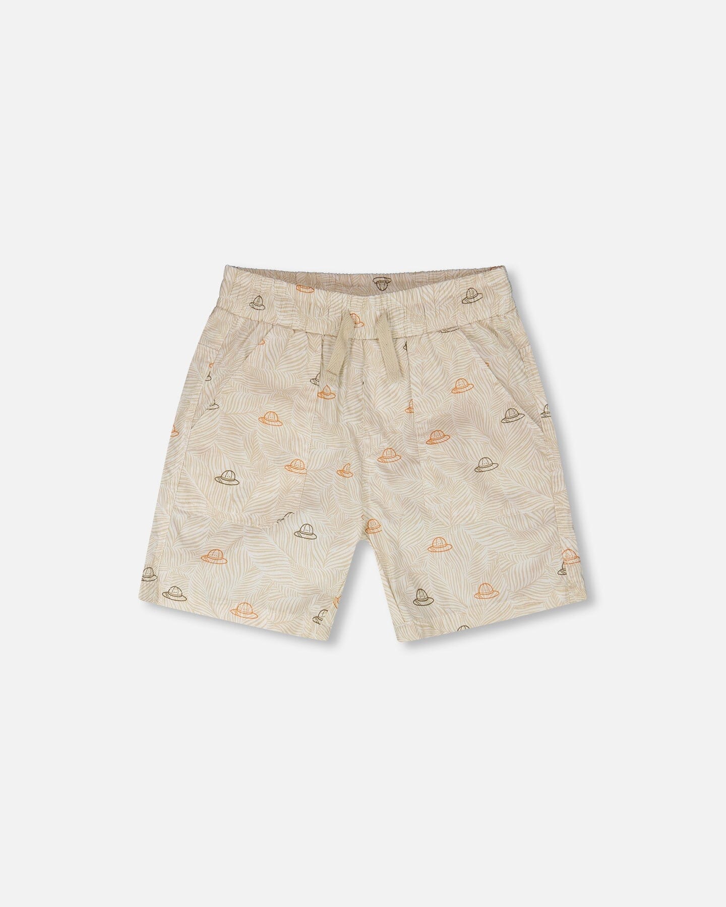 Poplin Shorts Beige Safari Print
