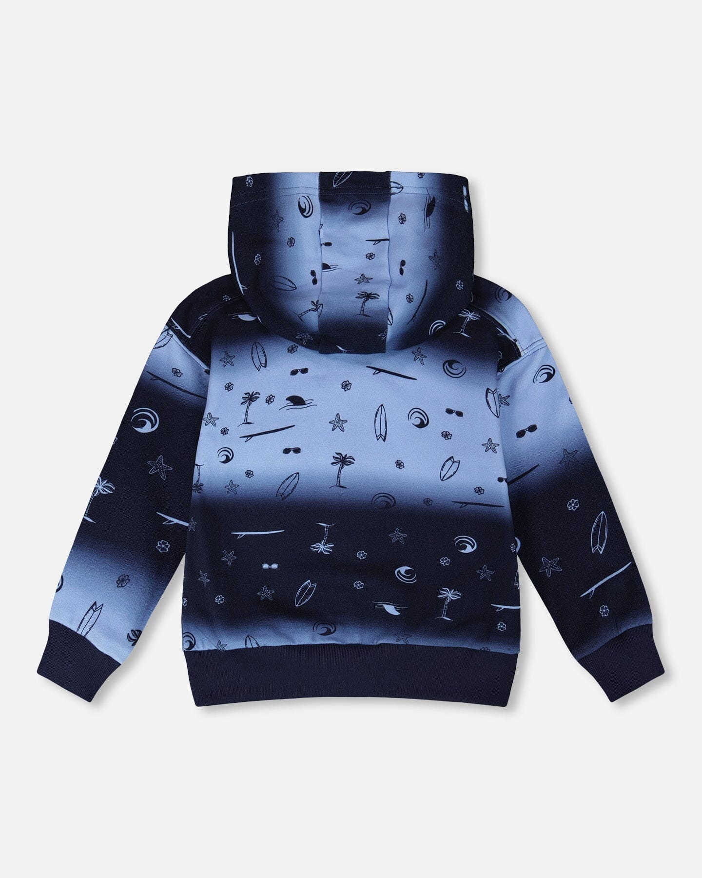 Hooded French Terry Cardigan Blue Gradient