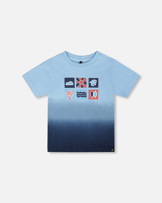Organic Cotton Short Sleeve T-Shirt Blue Gradient