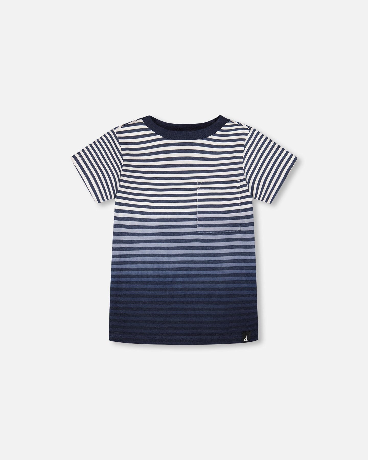 Organic Cotton Short Sleeve T-Shirt Blue Gradient Stripes