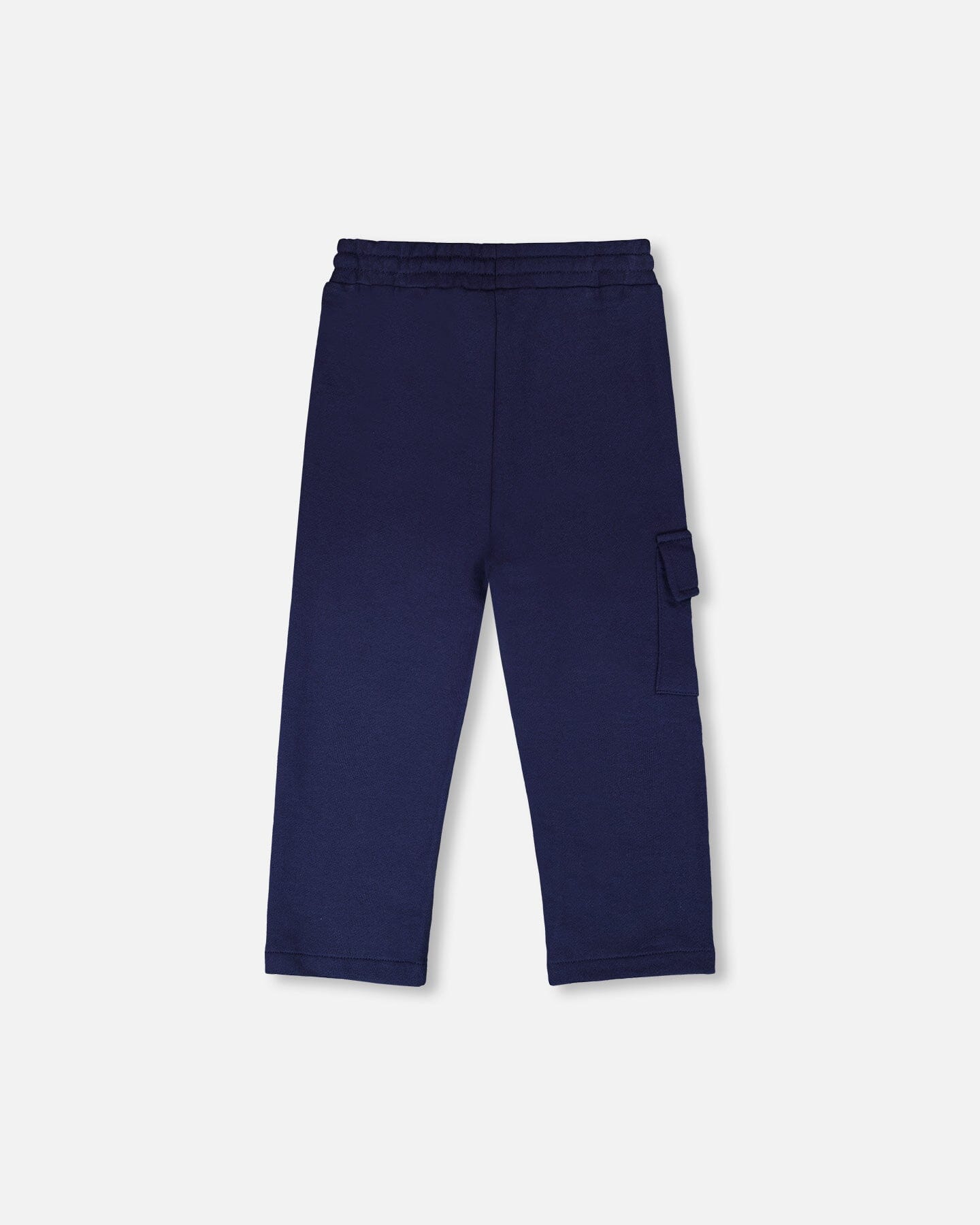 French Terry Sweatpants With Cargo Pocket Dark Blue