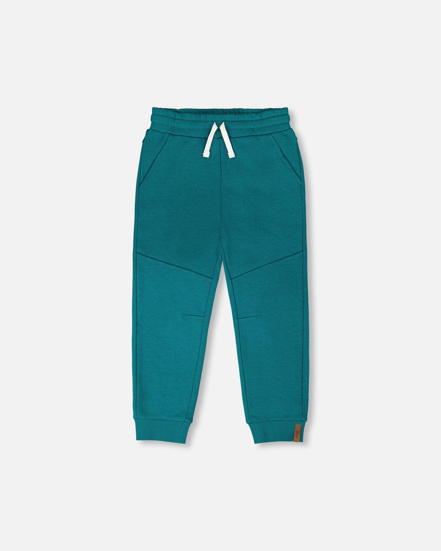 French Terry Sweatpants With Cross Seams Dark Turquoise