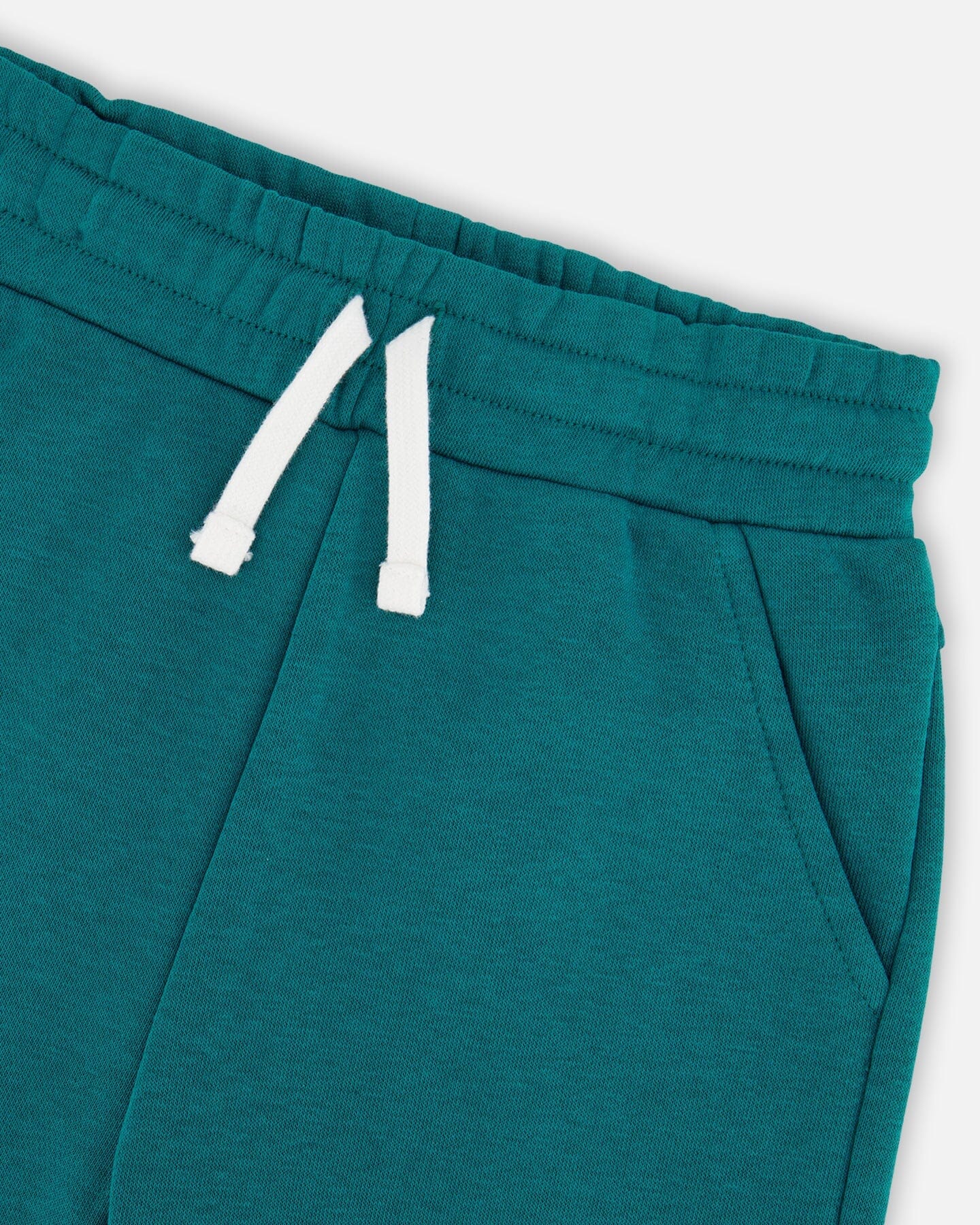 French Terry Sweatpants With Cross Seams Dark Turquoise