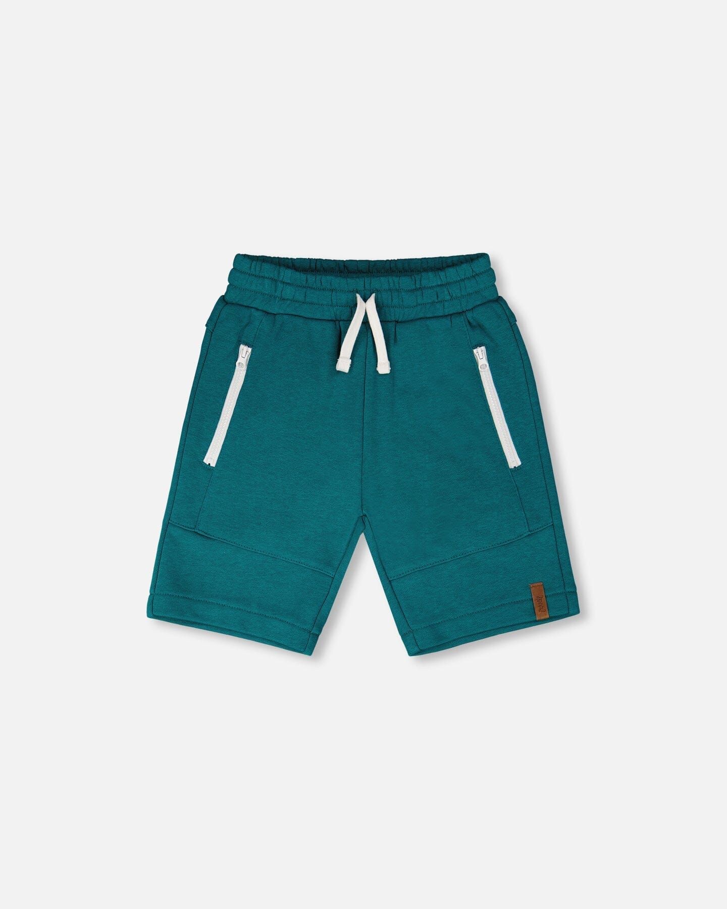 French Terry Shorts With Cross Seams Dark Turquoise