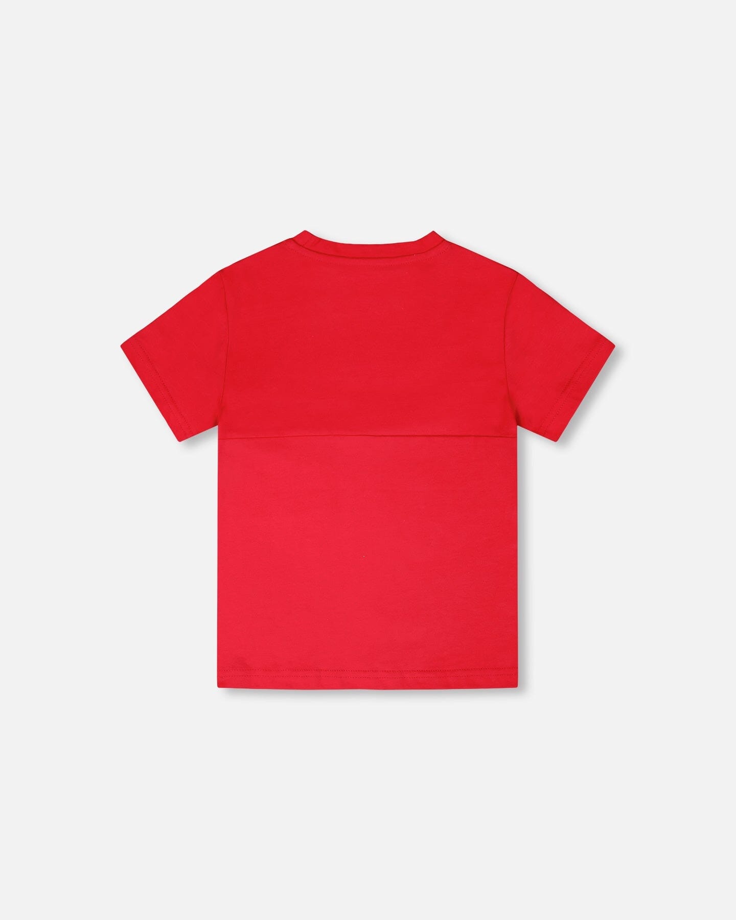 Organic Cotton Colorblock Jersey T-Shirt With Chest Pocket Rouge