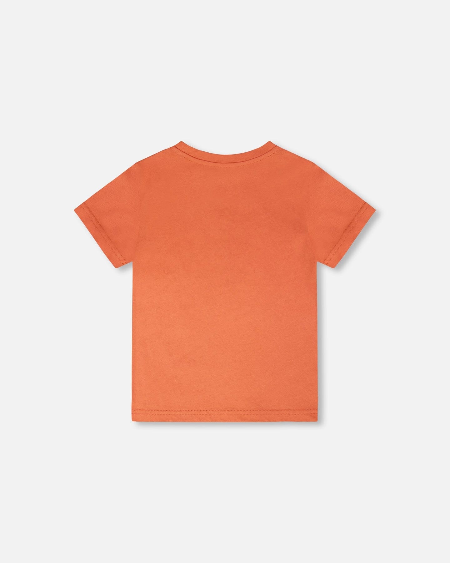 Organic Cotton Jersey T-Shirt With Print Orange