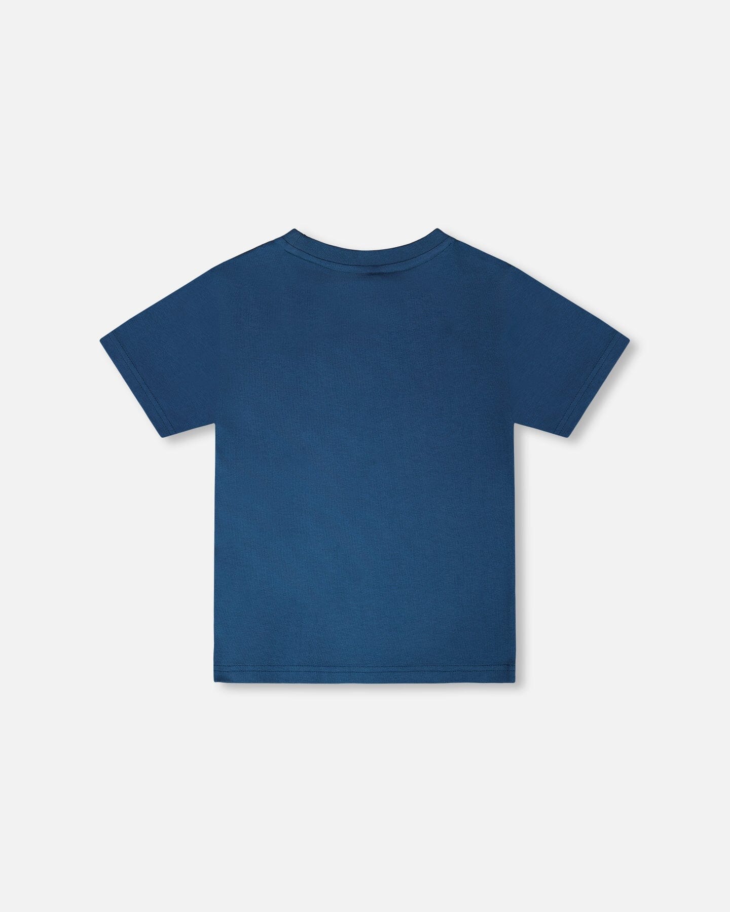 Organic Cotton Jersey T-Shirt With Print Dark Blue