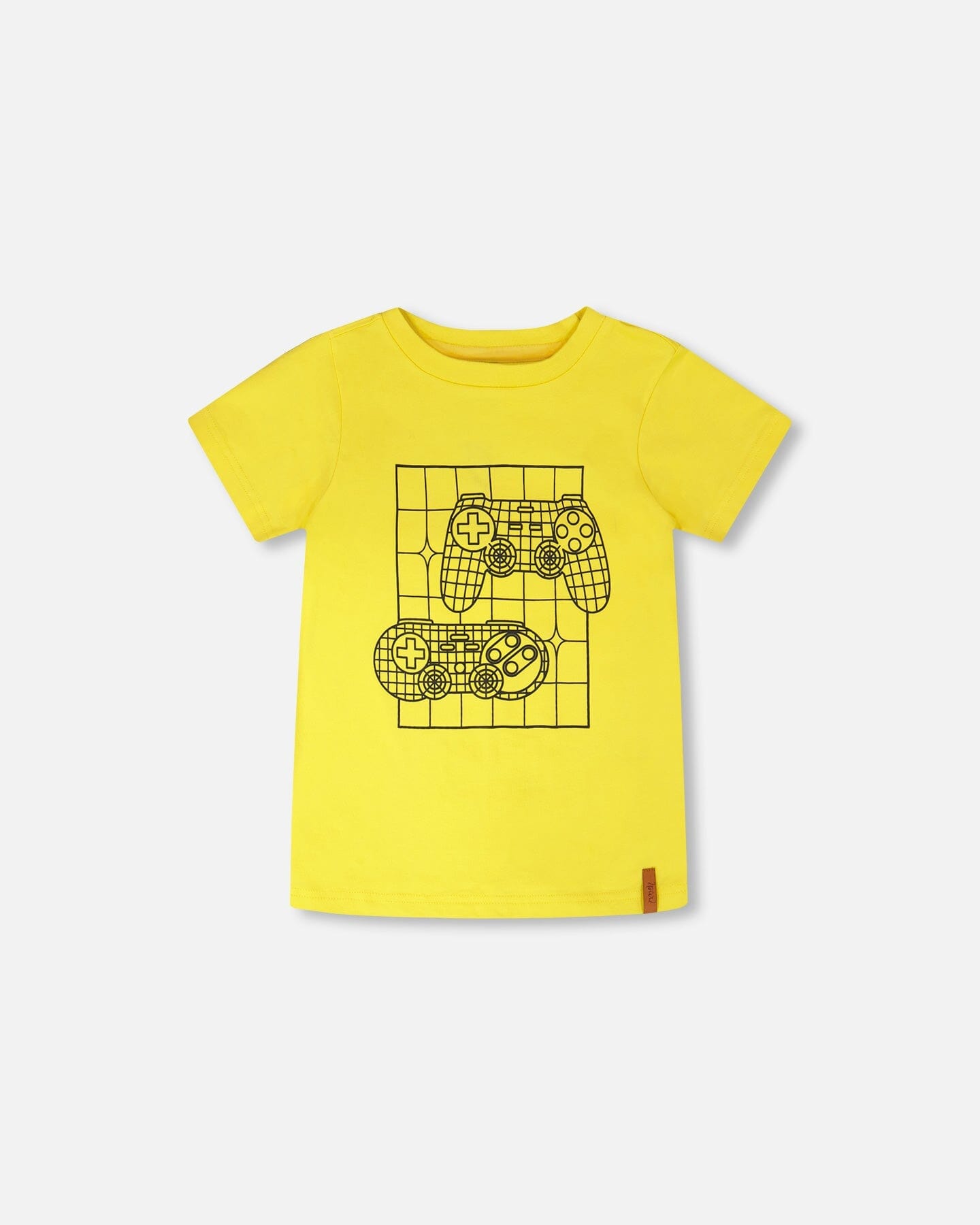 Organic Cotton Jersey T-Shirt With Gamer Print Yellow