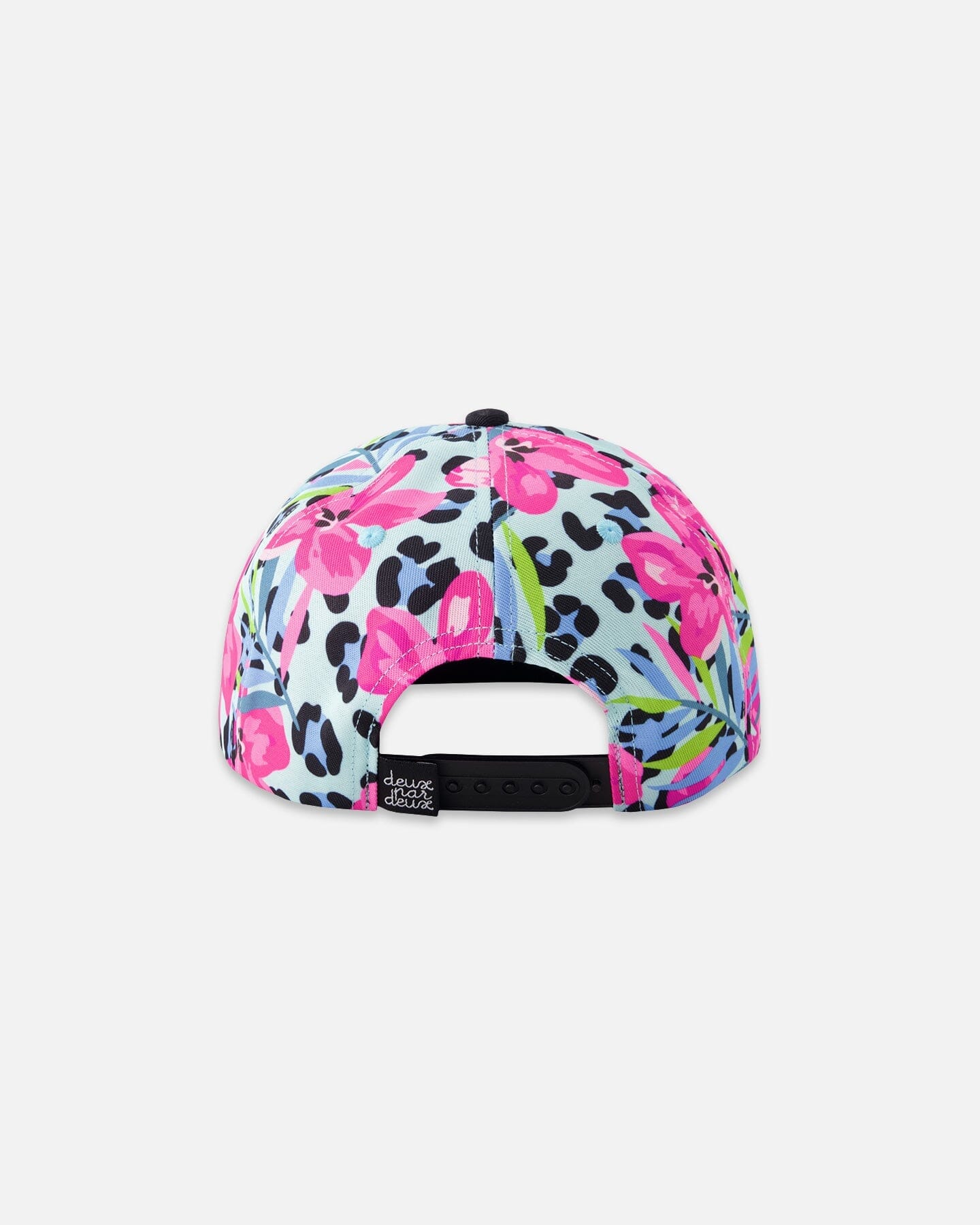 Cap Blue Floral And Leopard Print