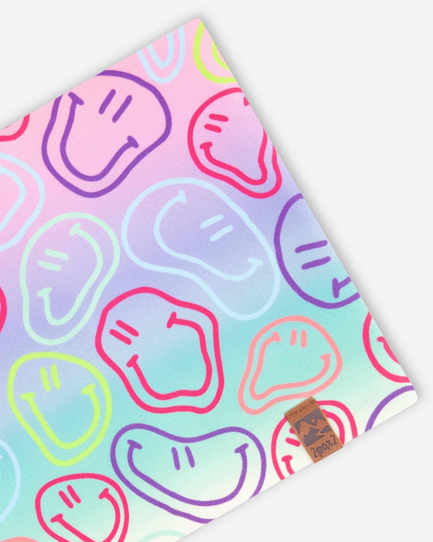 Stretch Jersey Neck Tube Multicolored Printed Smileys