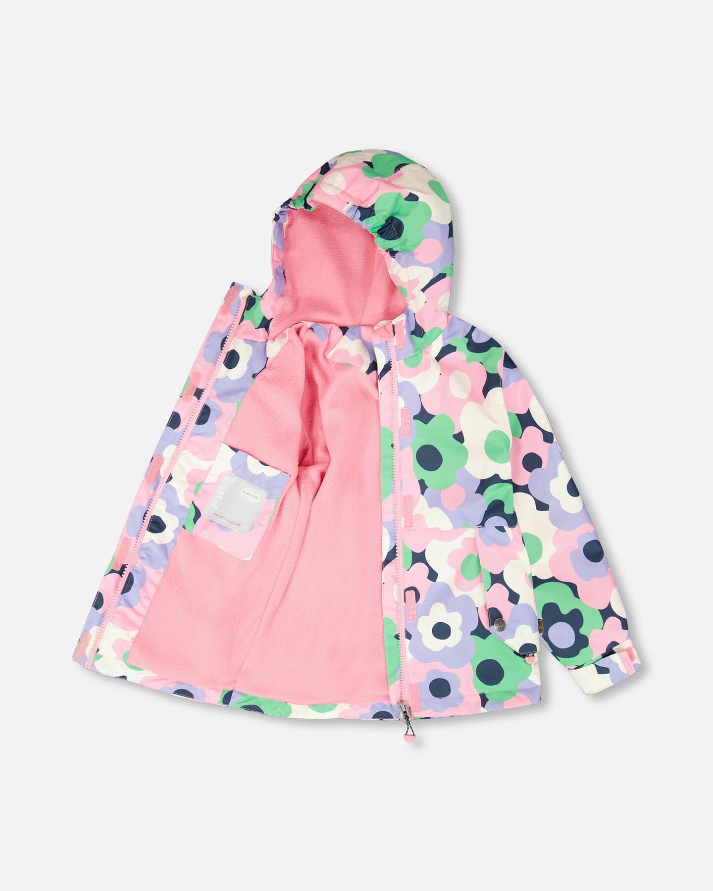 Mid-Season Jacket Black Printed Flowers