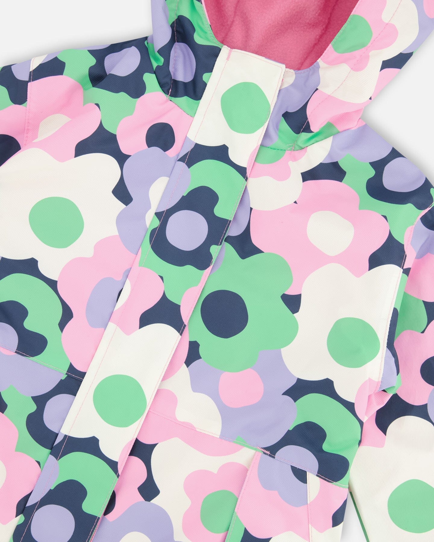 Mid-Season Jacket Black Printed Flowers