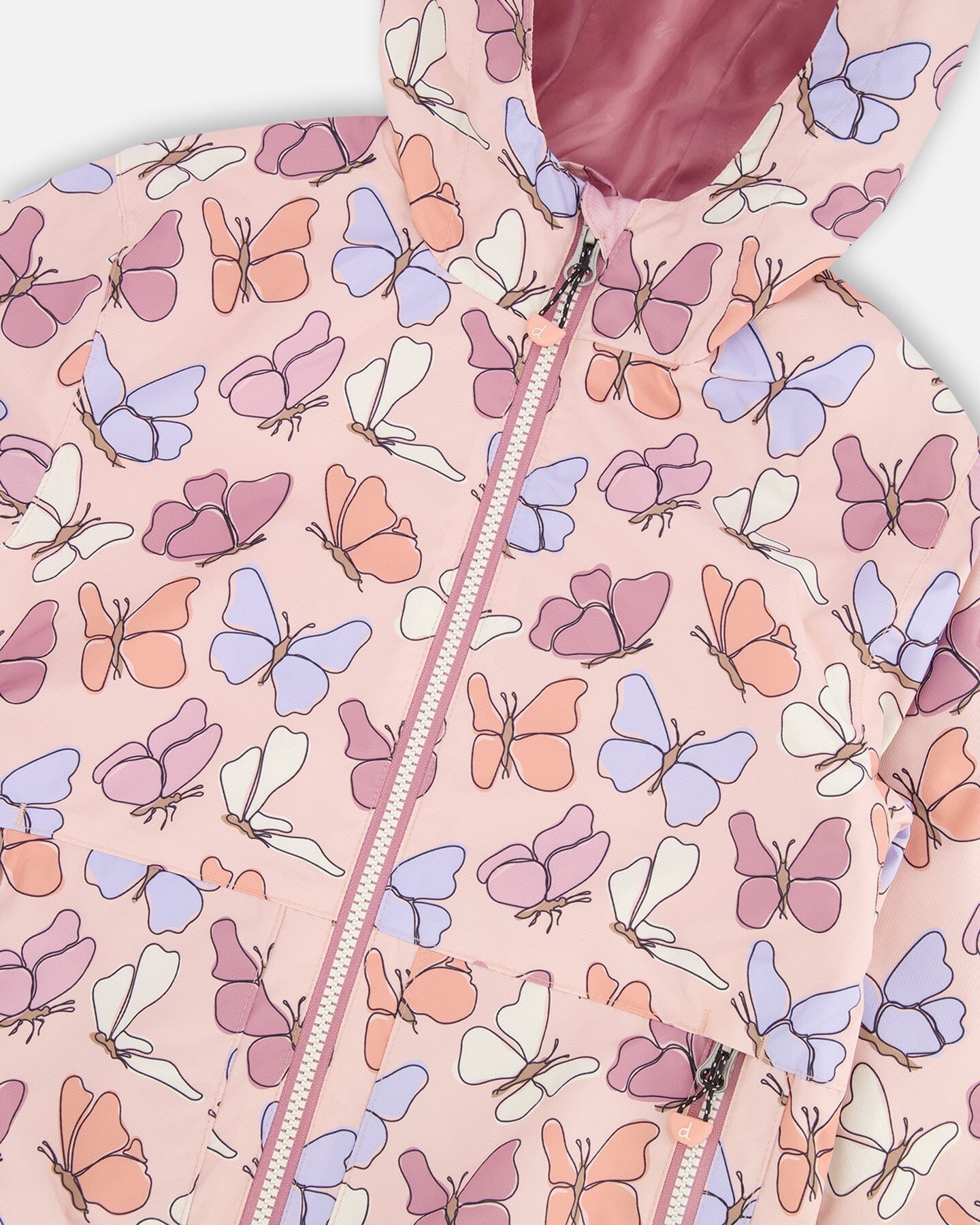 Mid-Season Jacket Pink Printed Butterflies