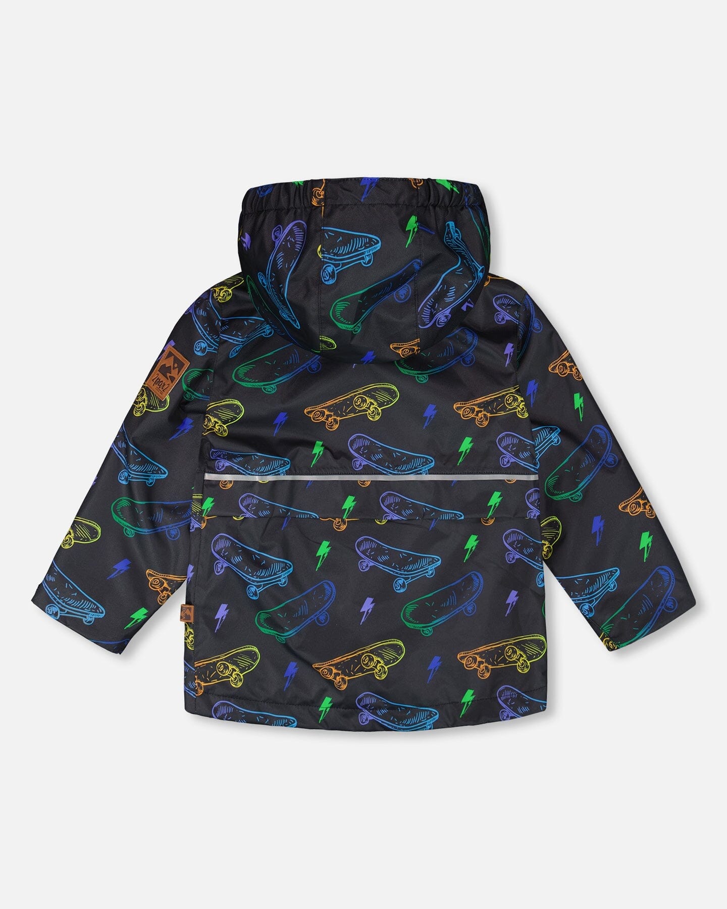 Mid-Season Jacket Black Printed Skateboards