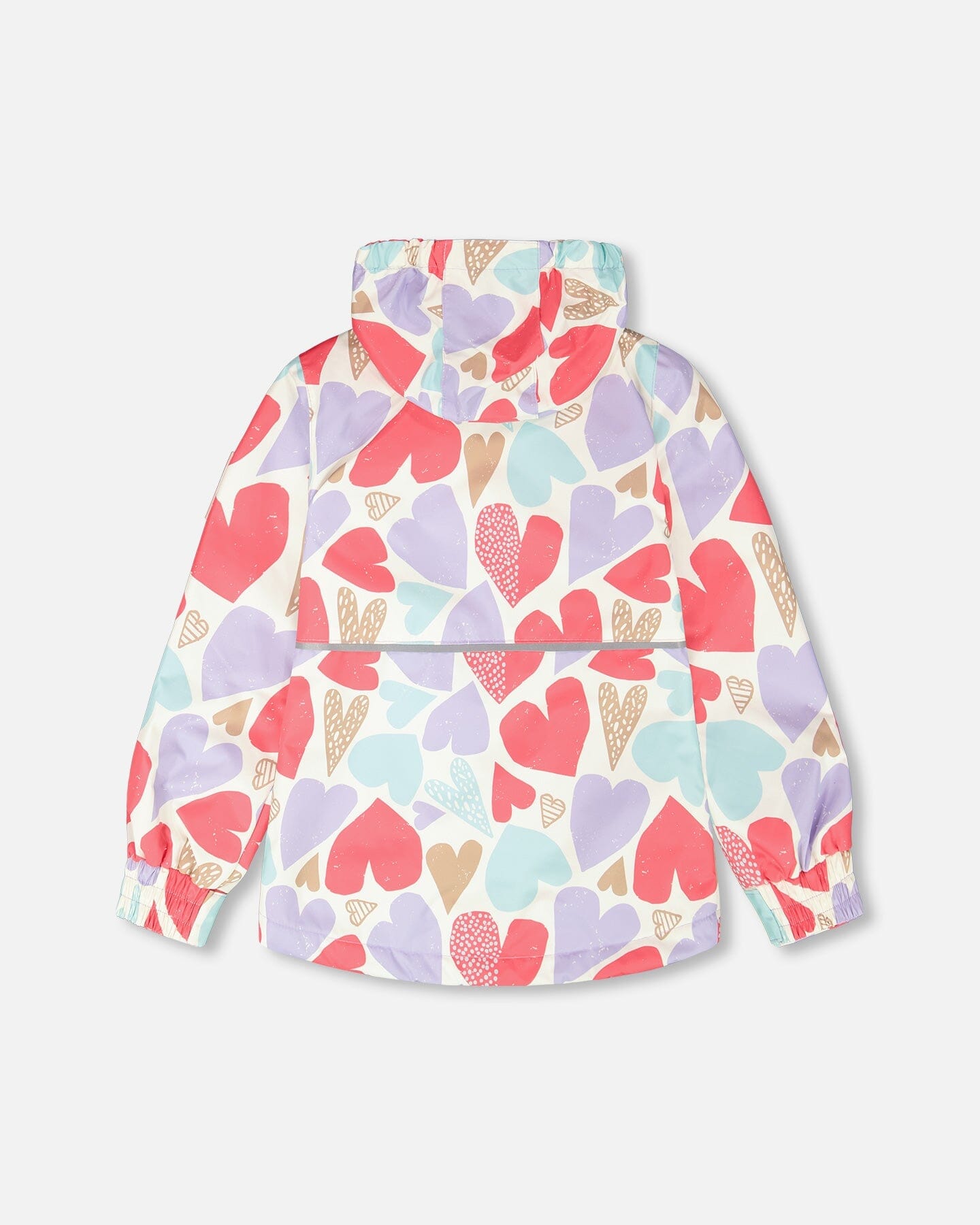 Two-Piece Mid-Season Outerwear Set White Heart Print